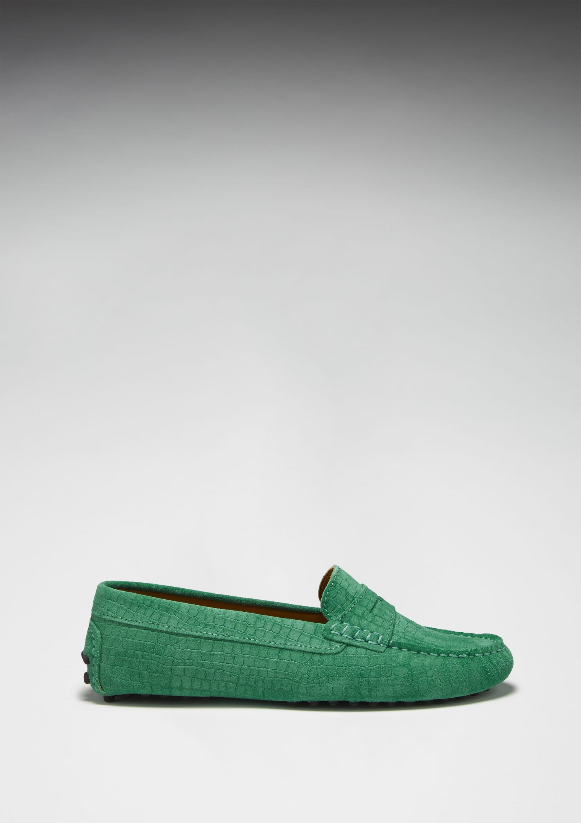 Women's Penny Driving Loafers in Emerald Suede