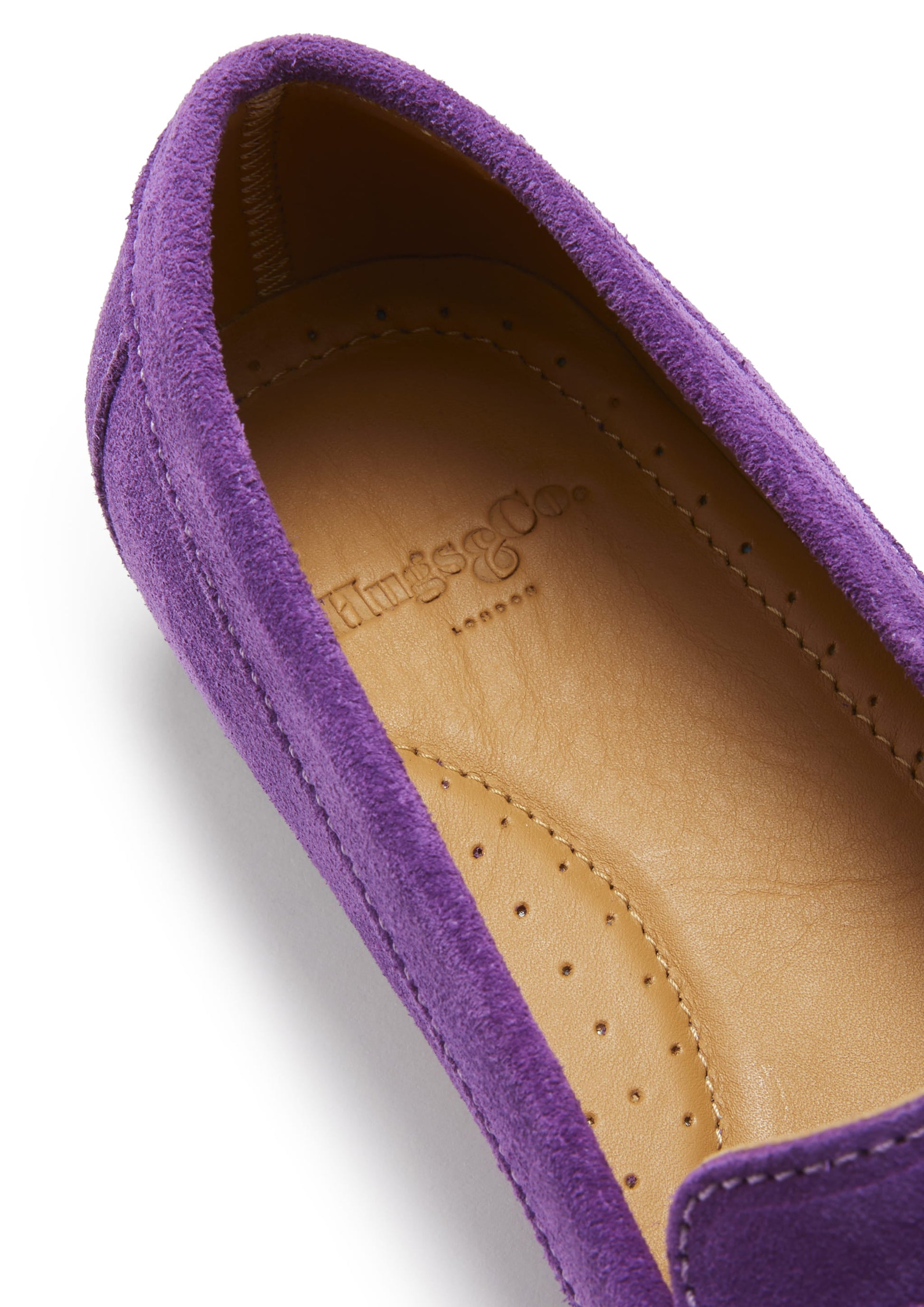 Women's Purple Suede Penny Loafers with Leather Sole
