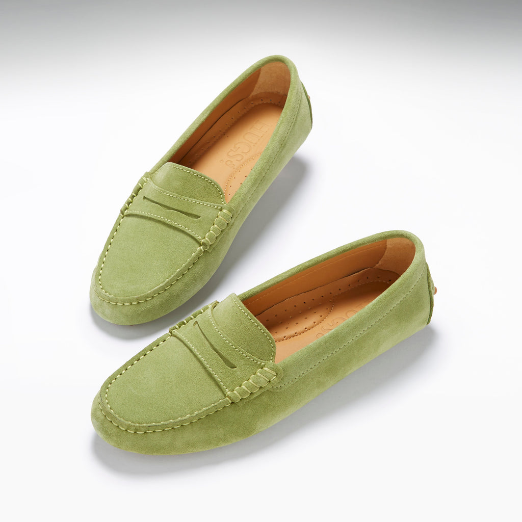 Women's Olive Green Penny Driving Loafers