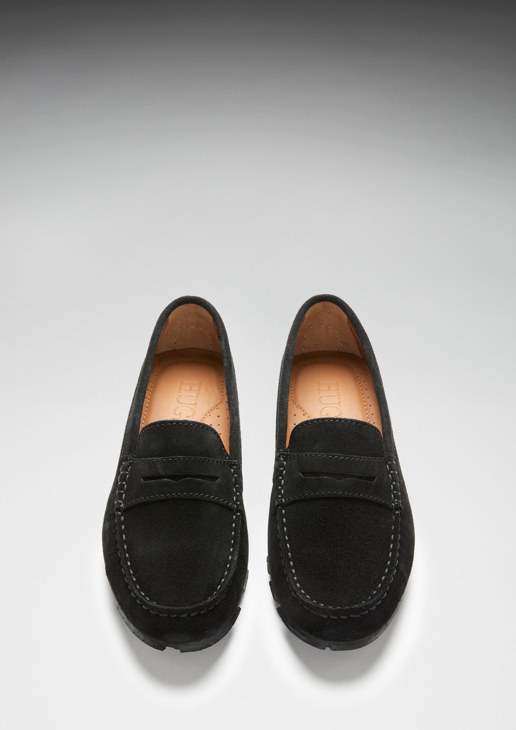 Women's Black Suede Penny Loafers