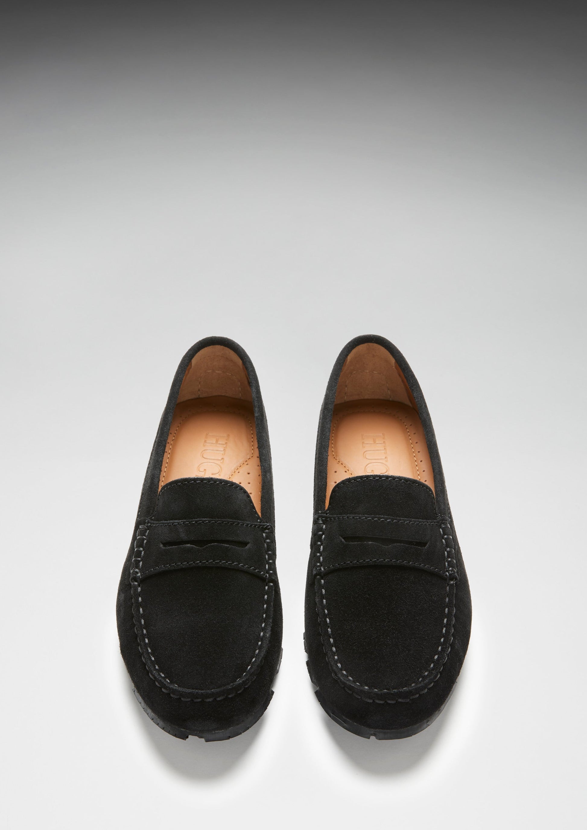 Women's Black Suede Penny Loafers