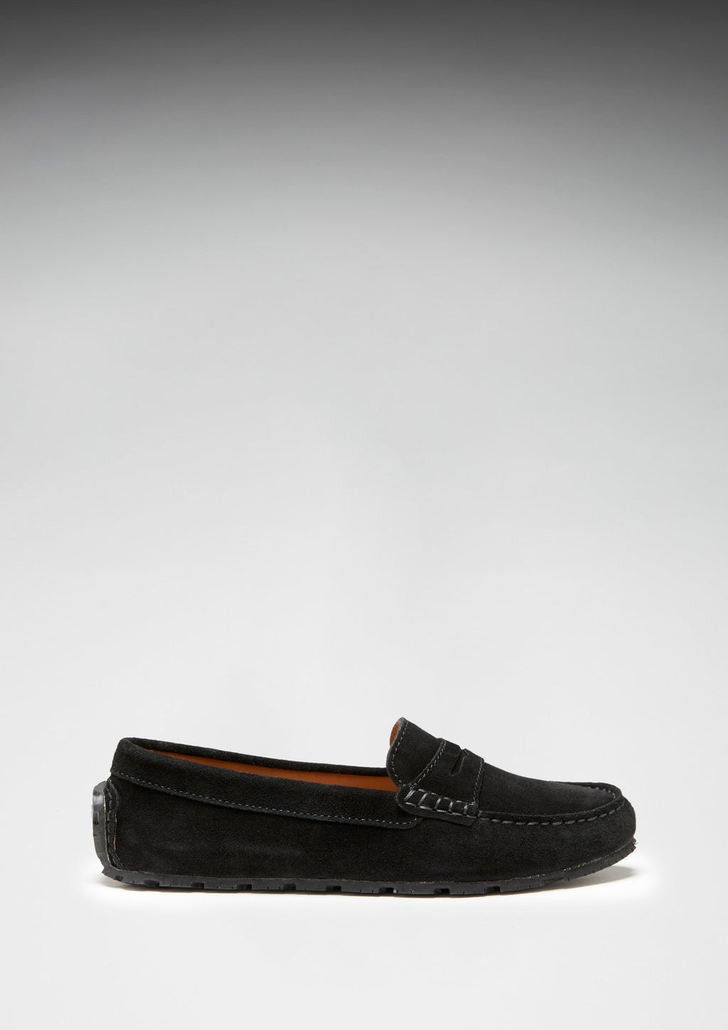 Women's Black Suede Penny Loafers