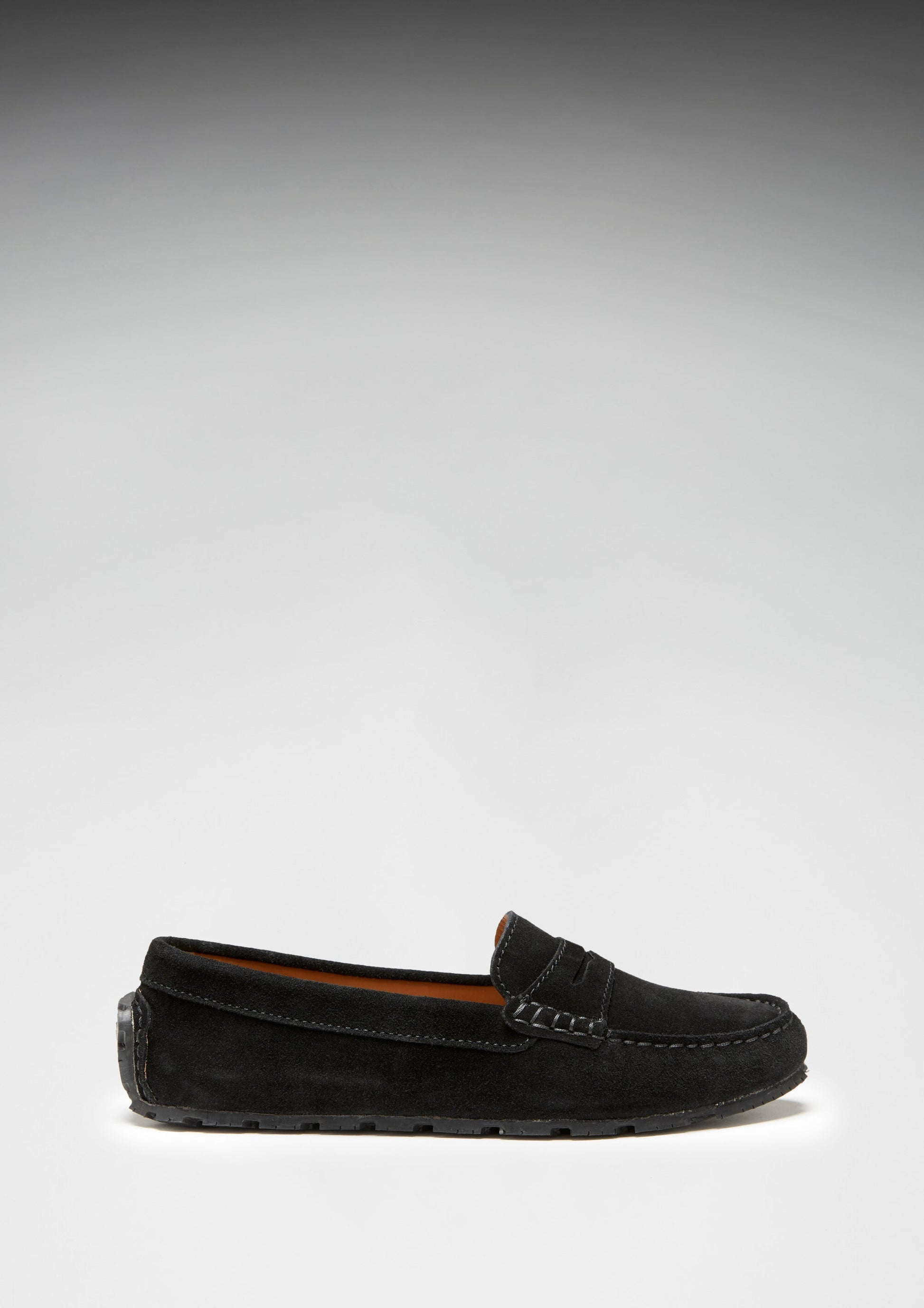 Women's Black Suede Penny Loafers