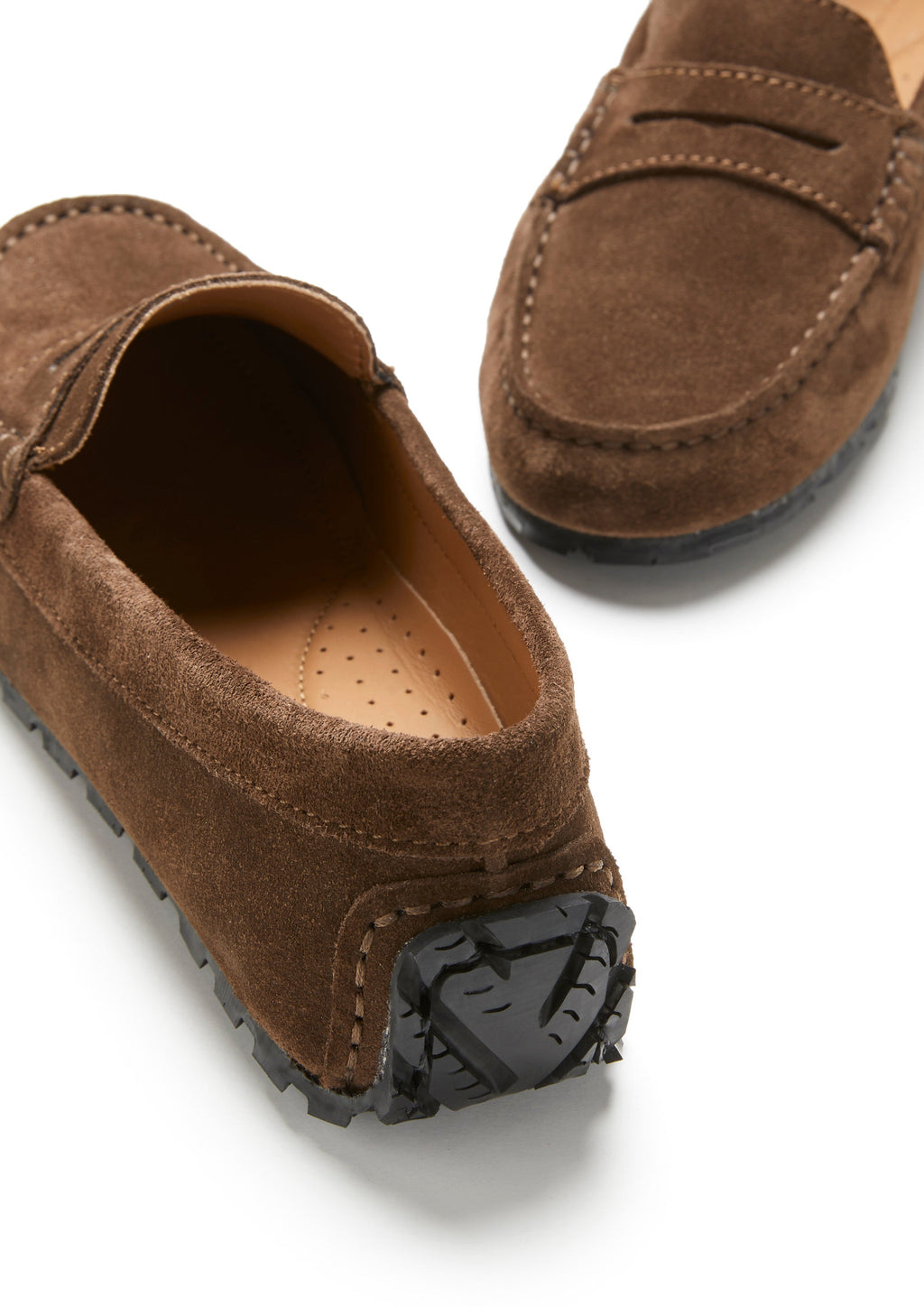 Women's Brown Suede Penny Loafers