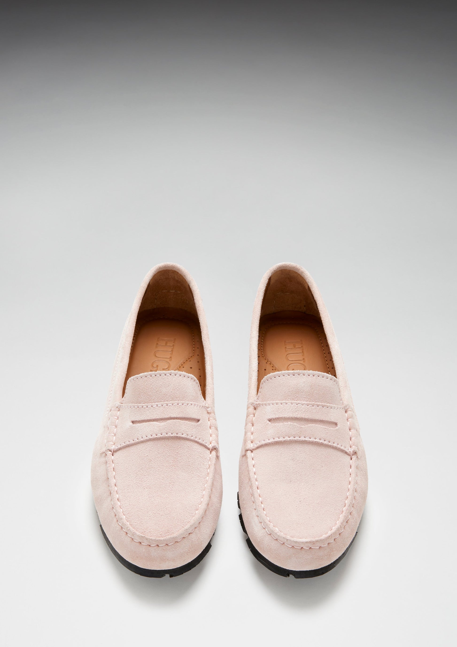 Women's Ice Pink Suede Penny Loafers