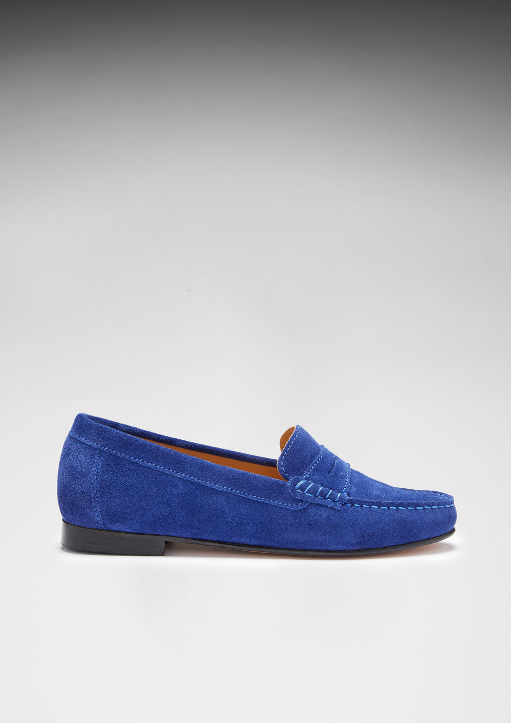Women's Ink Blue Suede Penny Loafers