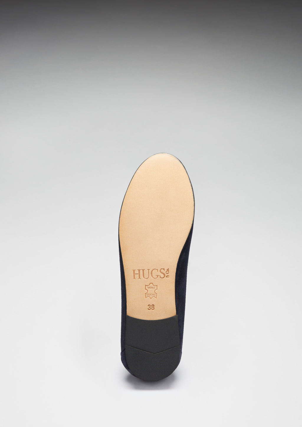 Women's Navy Blue Suede Penny Loafers with Leather Sole