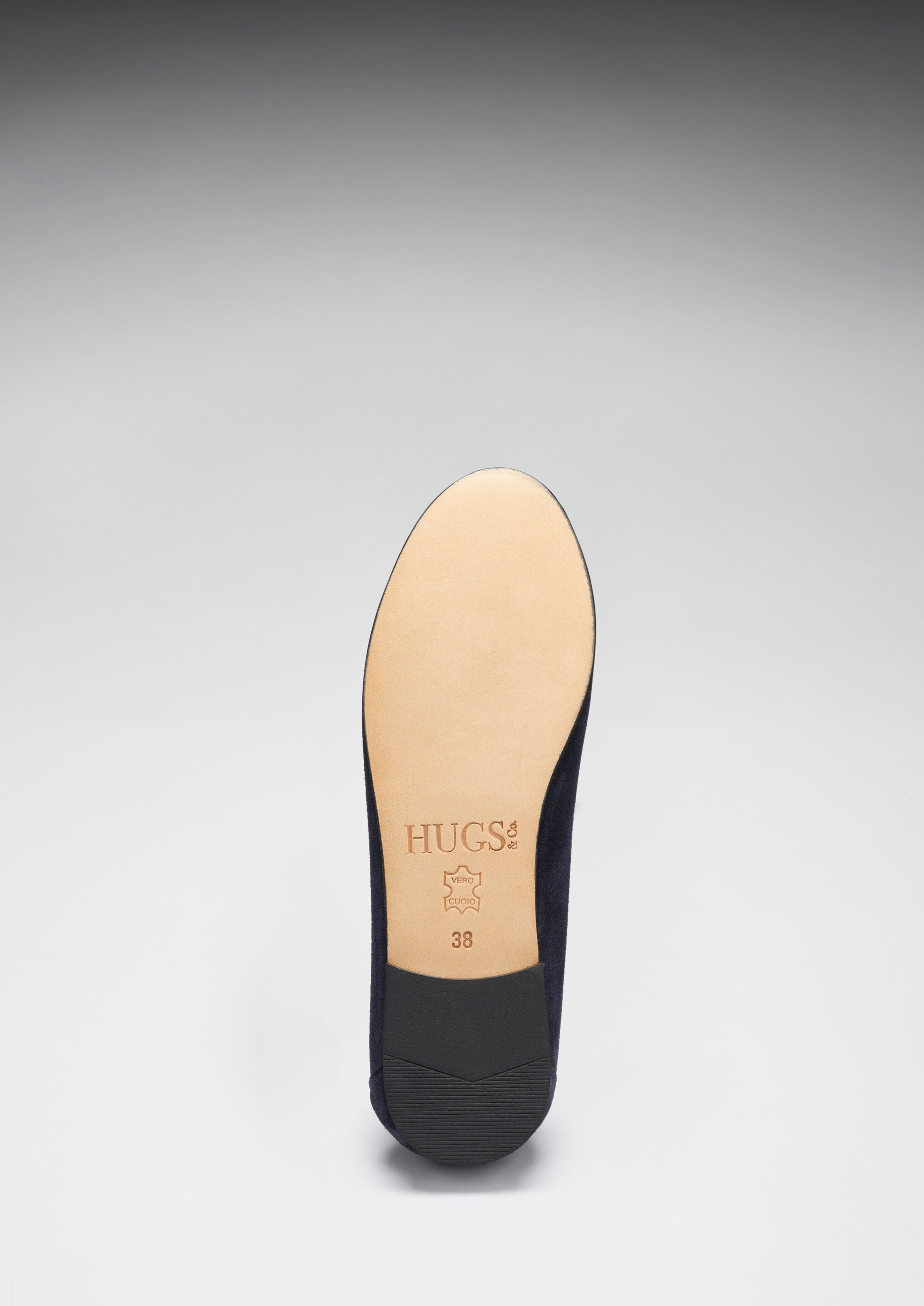 Women's Navy Blue Suede Penny Loafers with Leather Sole