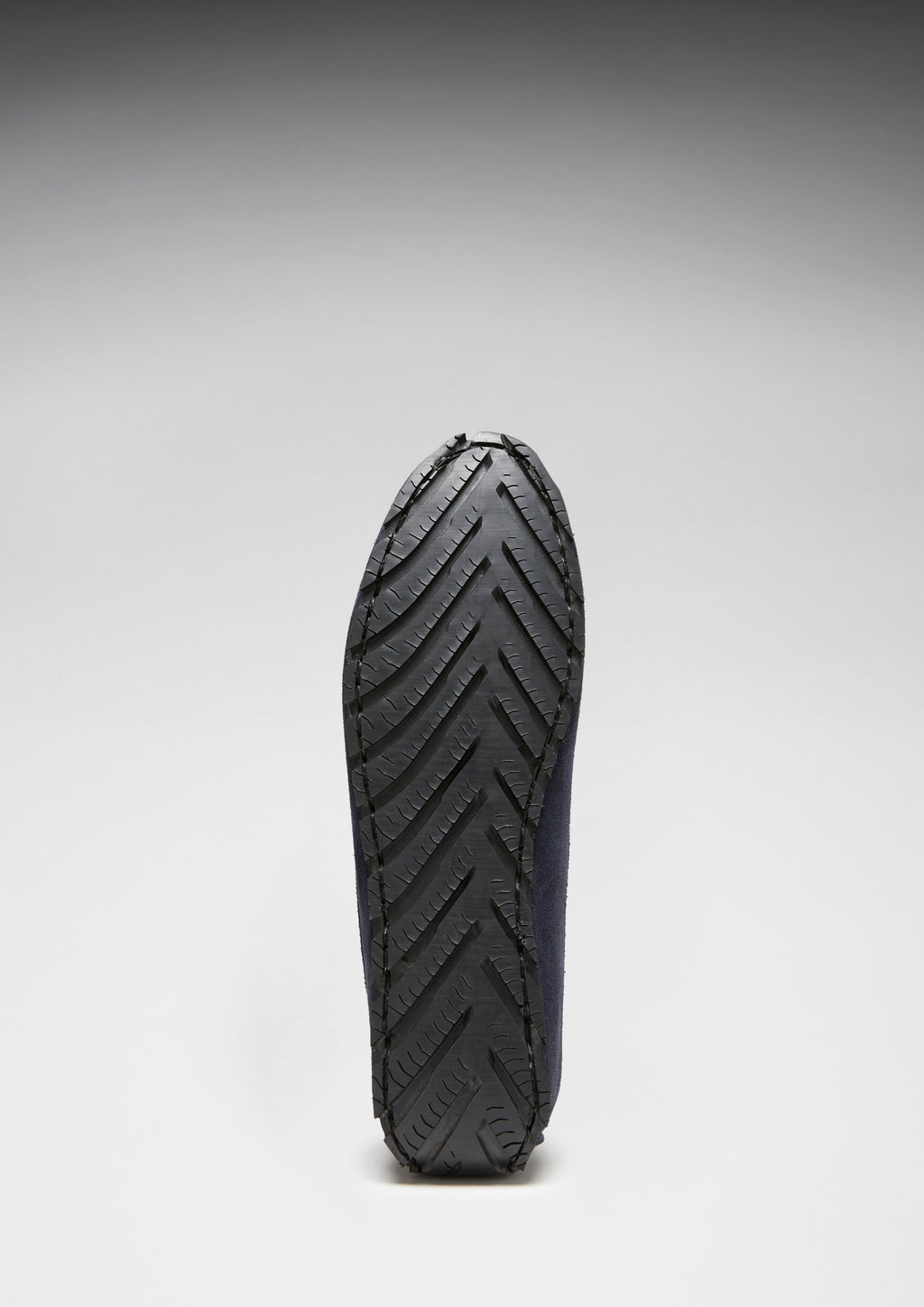 Women's Navy Blue Suede Penny Loafers with Recycled Tyre Sole