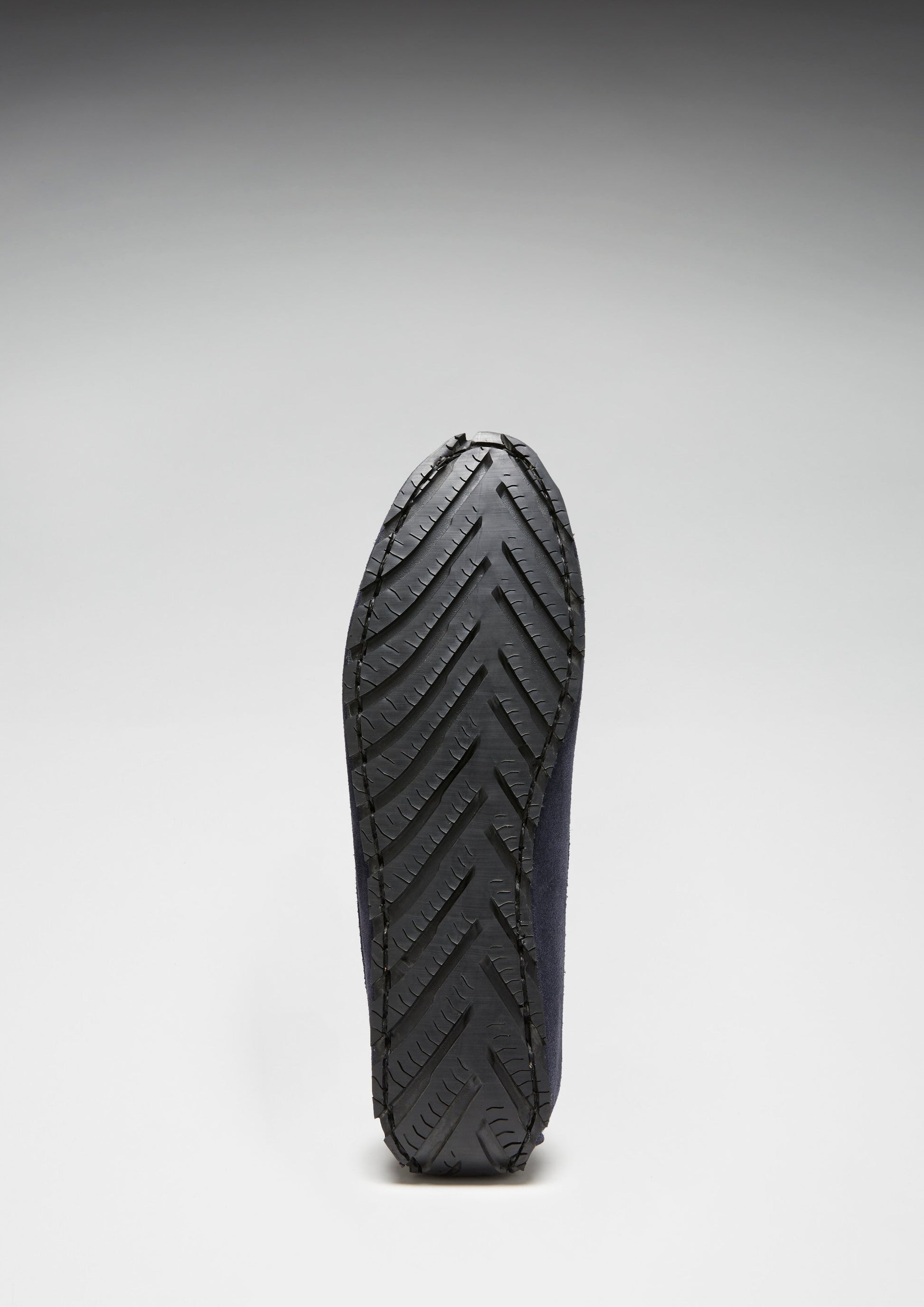 Women's Navy Blue Suede Penny Loafers with Recycled Tyre Sole