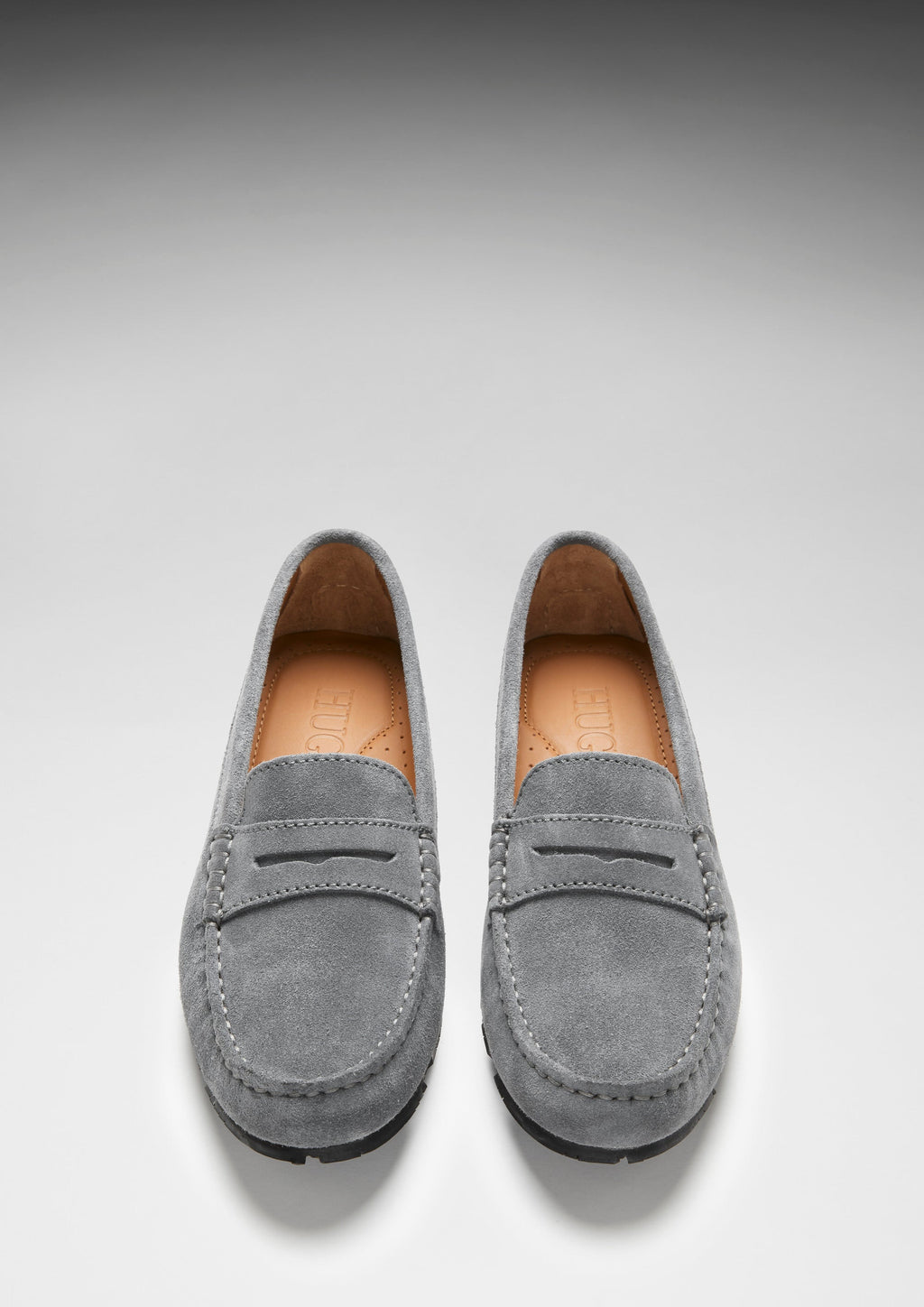 Women's Slate Grey Suede Penny Loafers