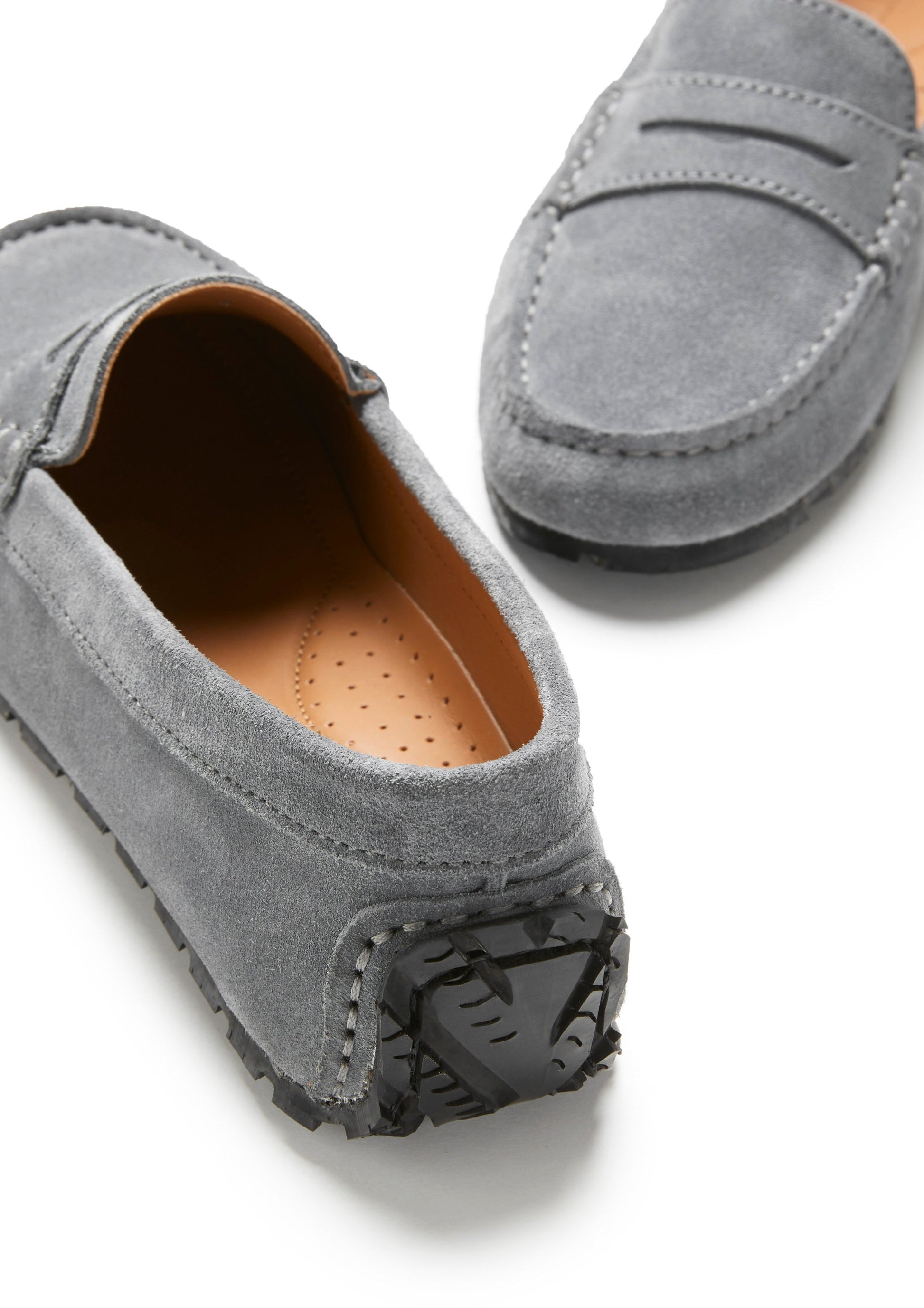 Women's Slate Grey Suede Penny Loafers
