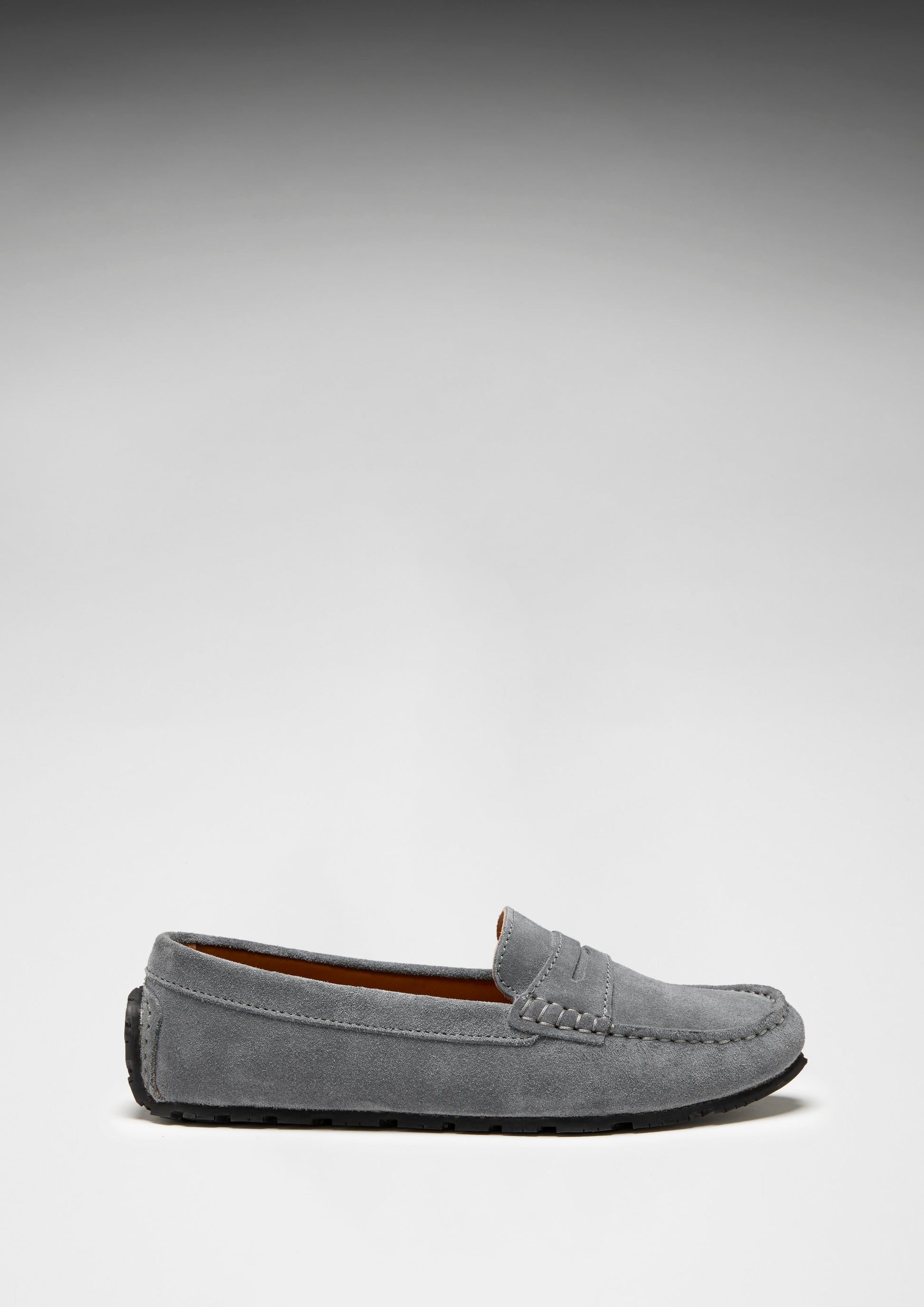 Women's Slate Grey Suede Penny Loafers