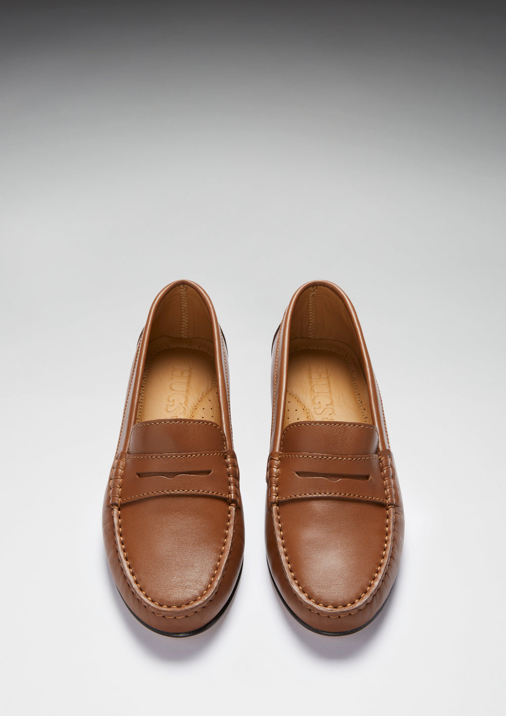 Women's Tan Leather Penny Loafers