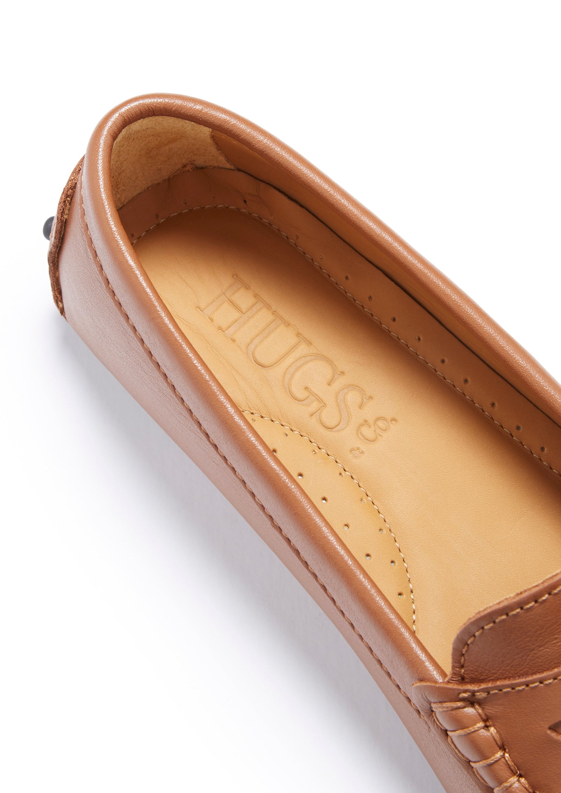 Women's Tan Leather Penny Driving Loafers