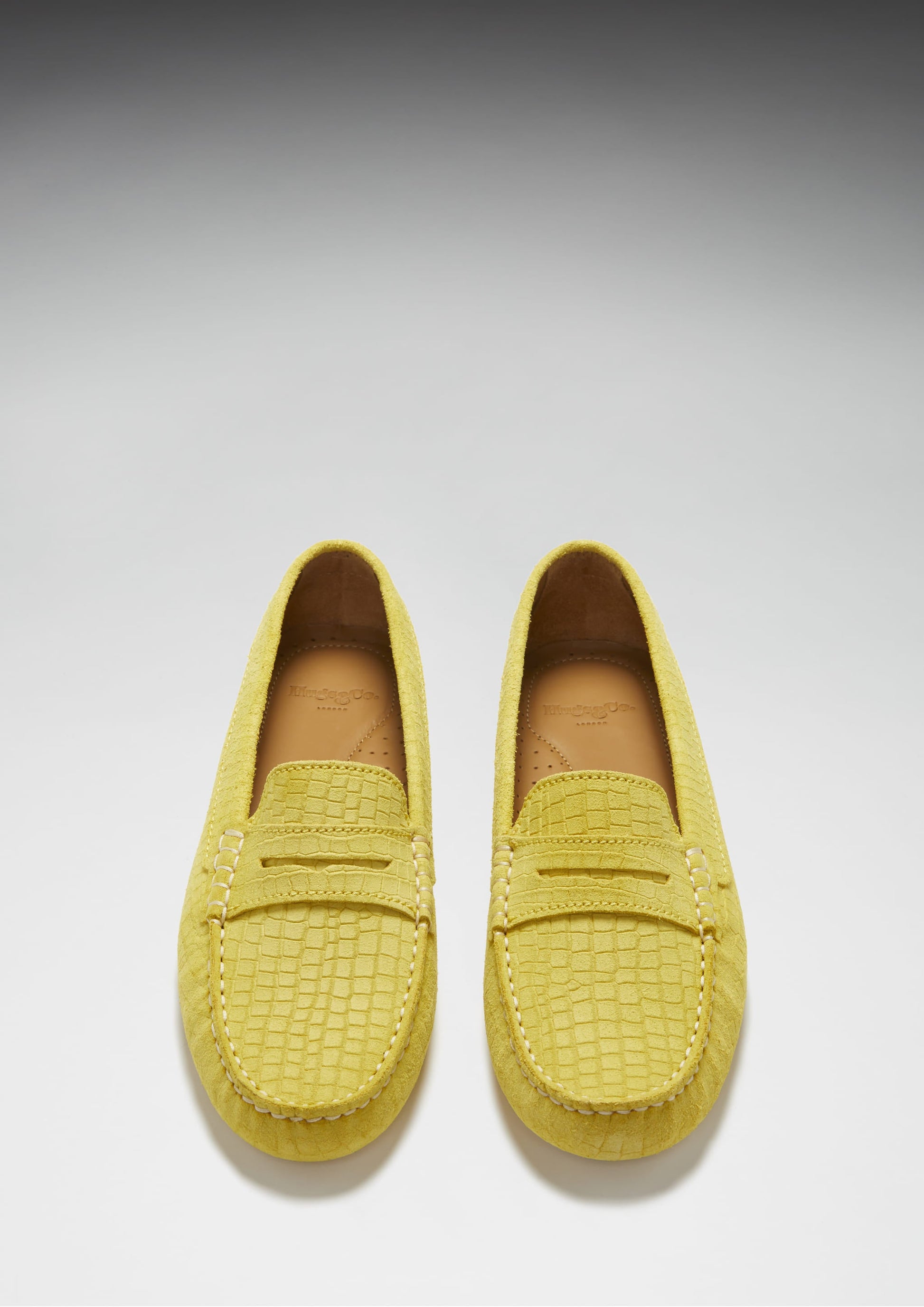 Women's Yellow Suede Penny Driving Loafers