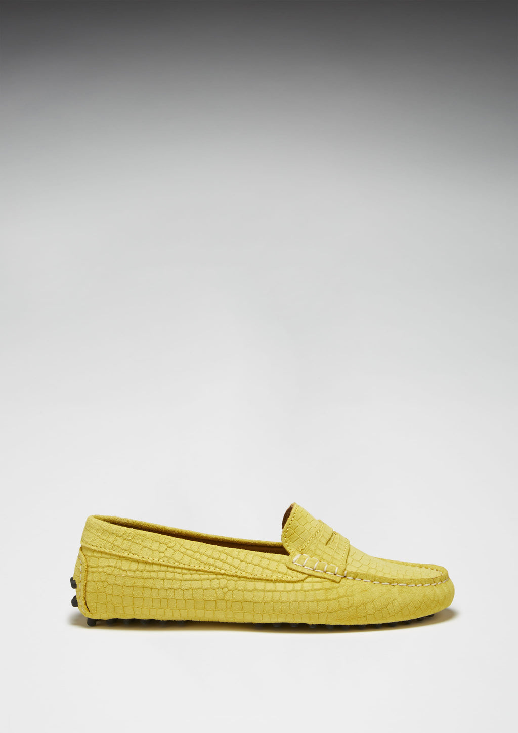 Women's Yellow Suede Penny Driving Loafers