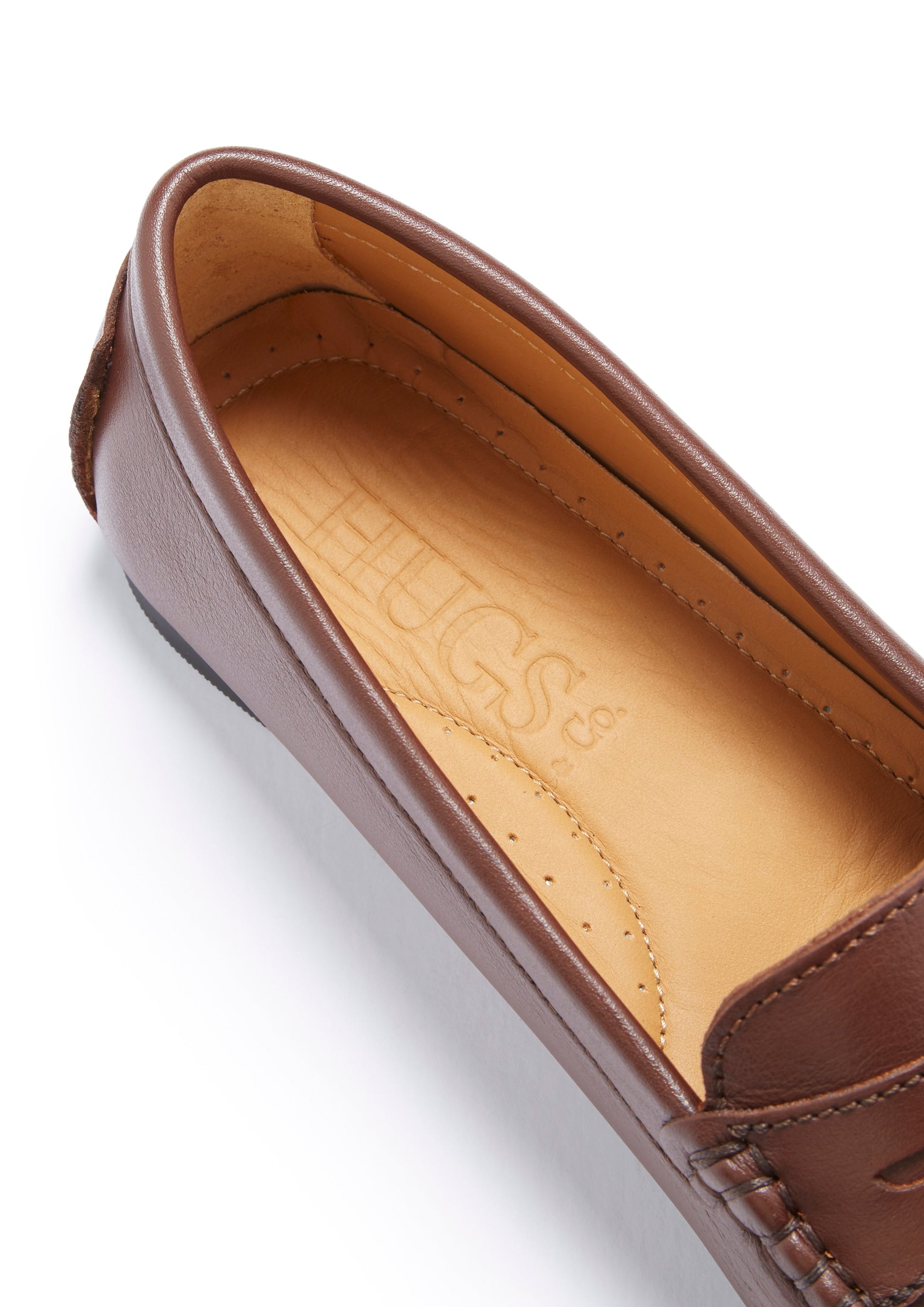 Women's Penny Driving Loafers in Brown Leather with Rubber Sole