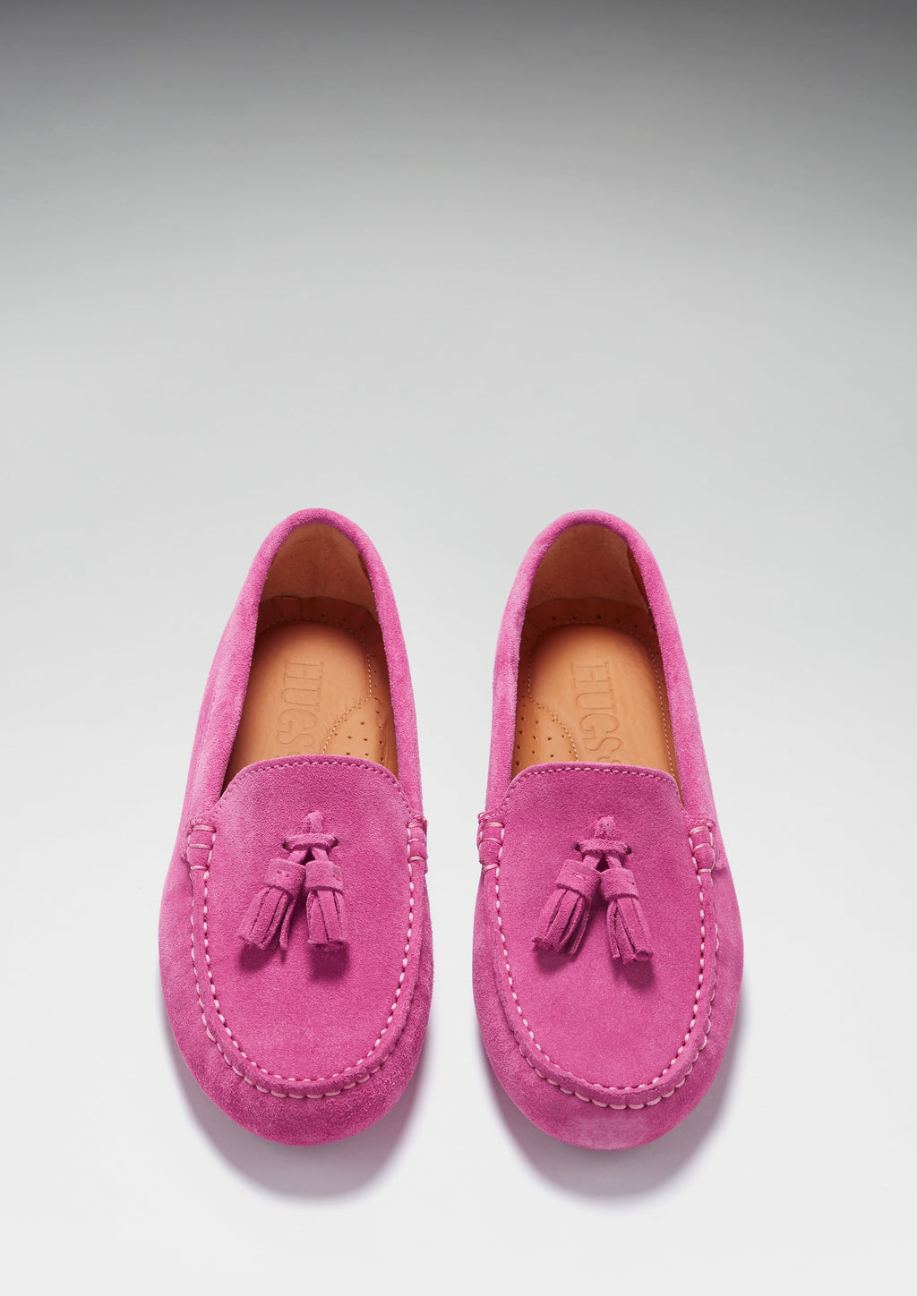 Women's Pink Suede Tasselled Driving Loafers