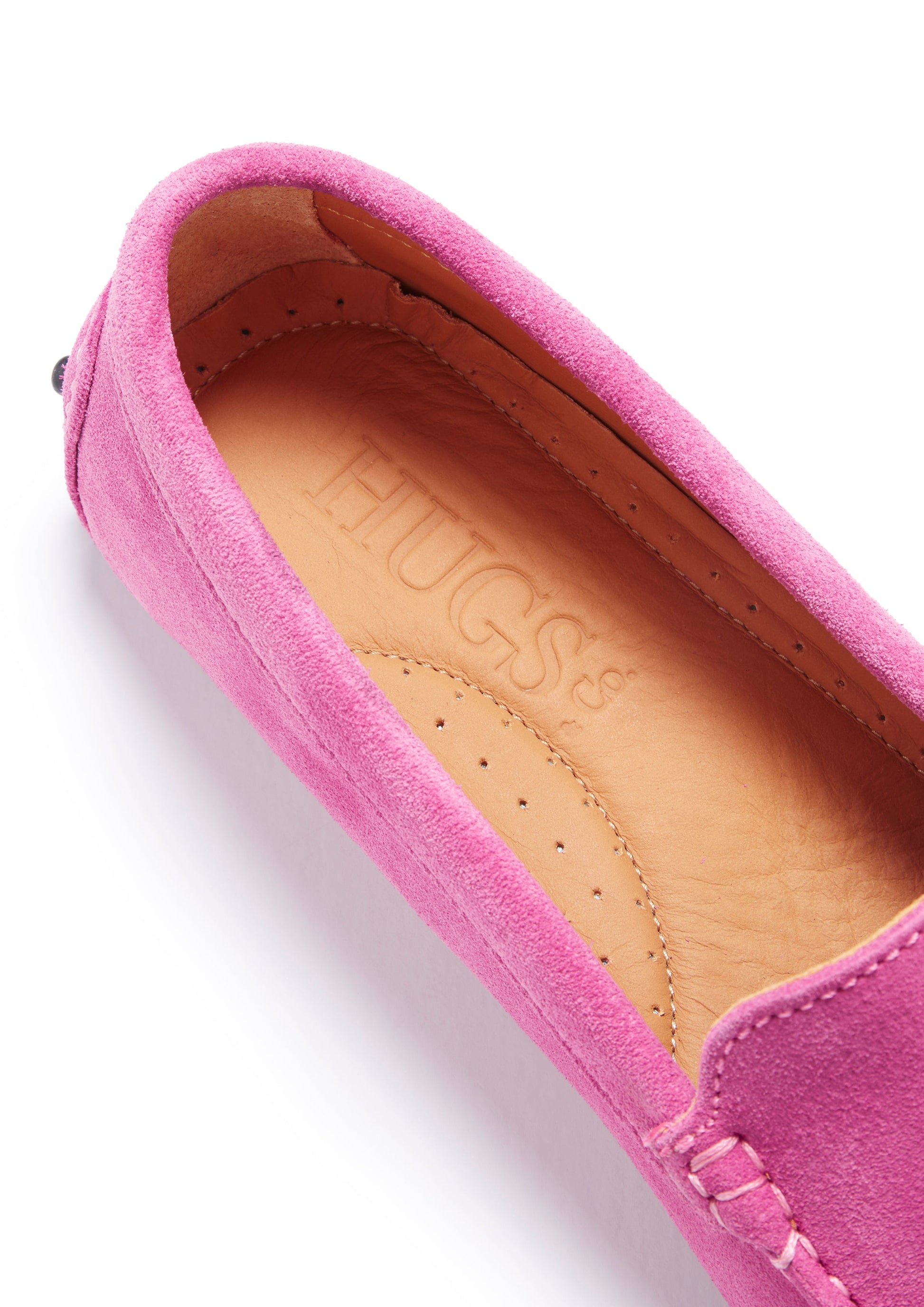 Women's Pink Suede Tasselled Driving Loafers