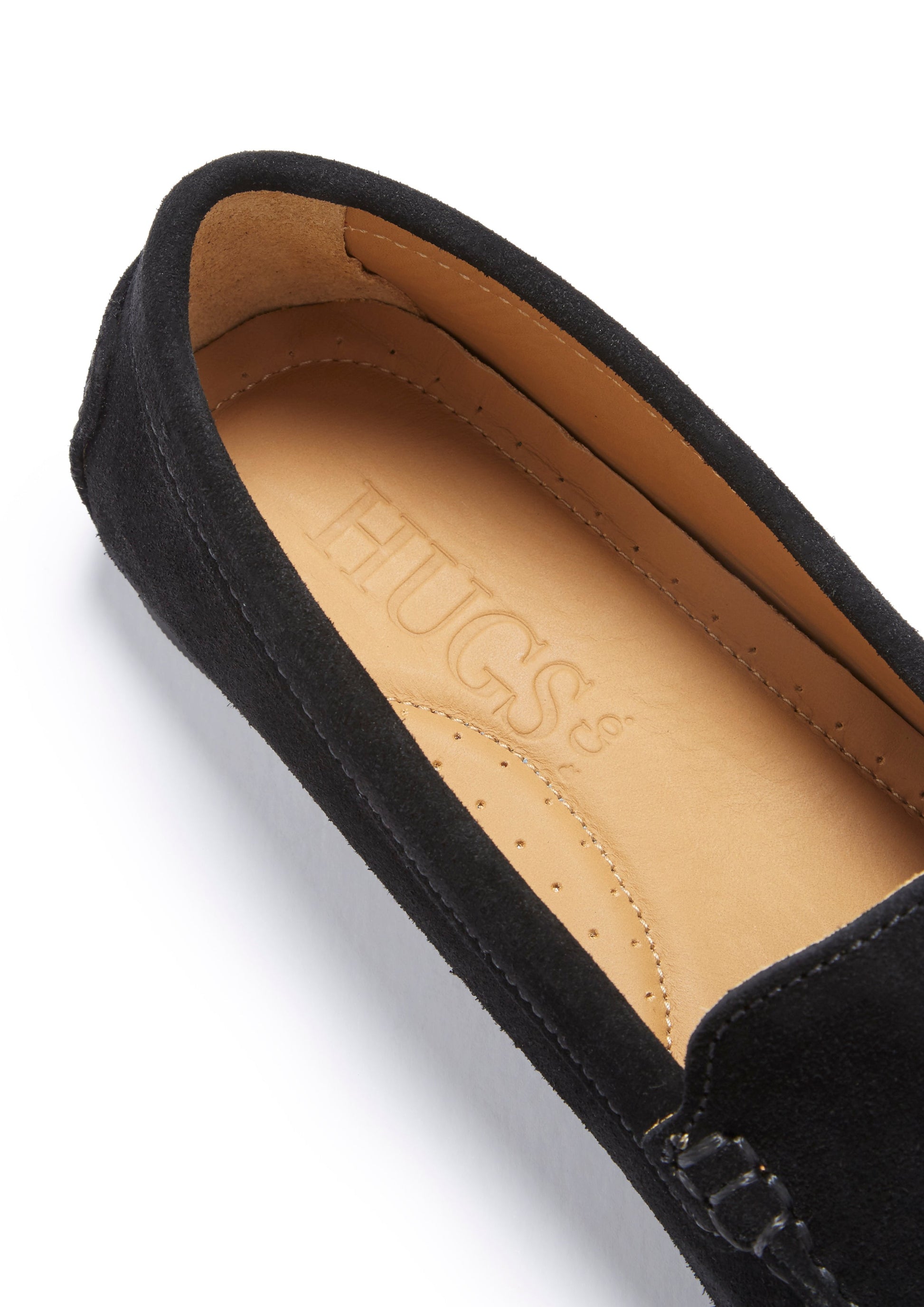 Women's Black Suede Tasselled Driving Loafers with Rubber Sole