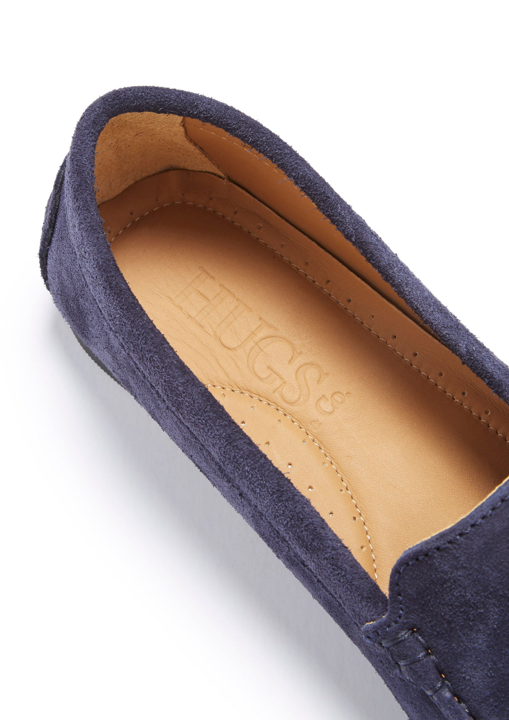 Women's Navy Suede Tasselled Driving Loafers with Rubber Sole
