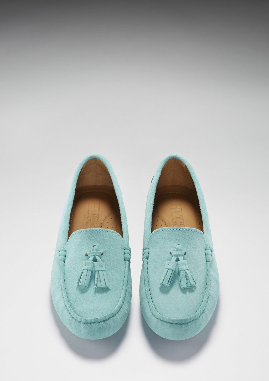 Women's Aqua Suede Tasselled Driving Loafers