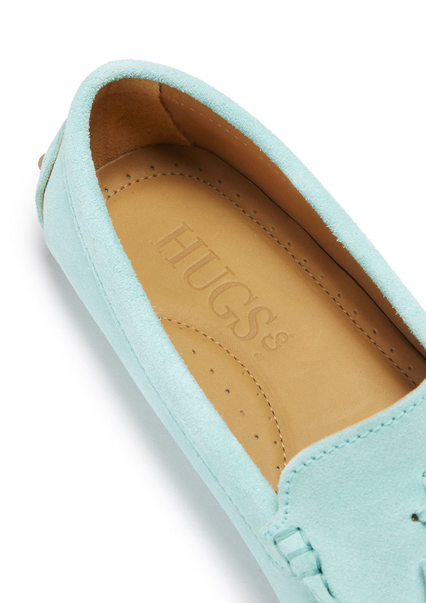 Women's Aqua Suede Tasselled Driving Loafers