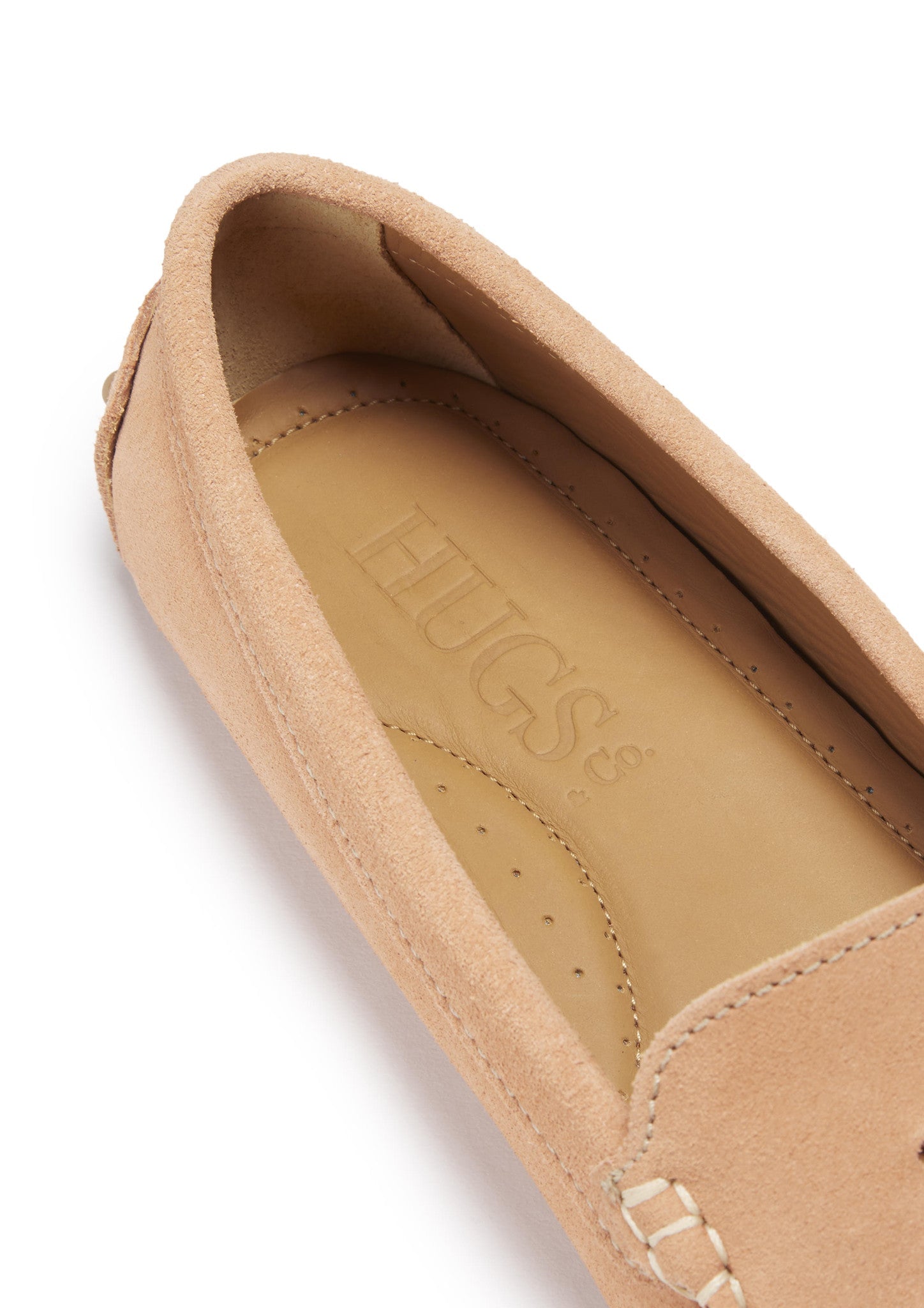 Women's Peach Suede Tasselled Driving Loafers