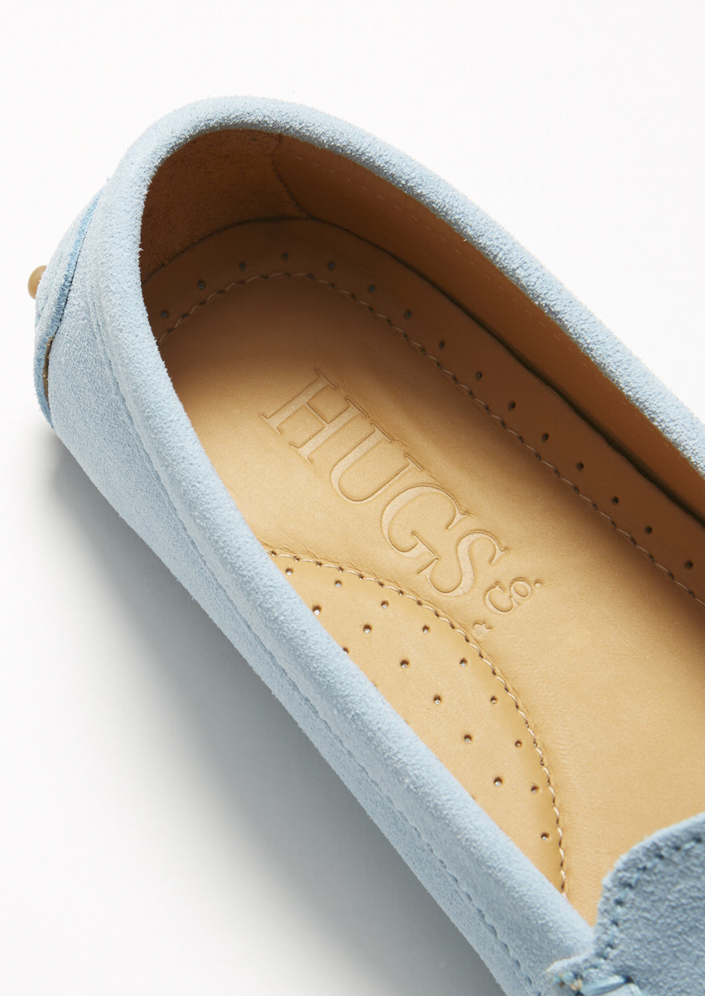 Women's Sky Blue Suede Tasselled Driving Loafers
