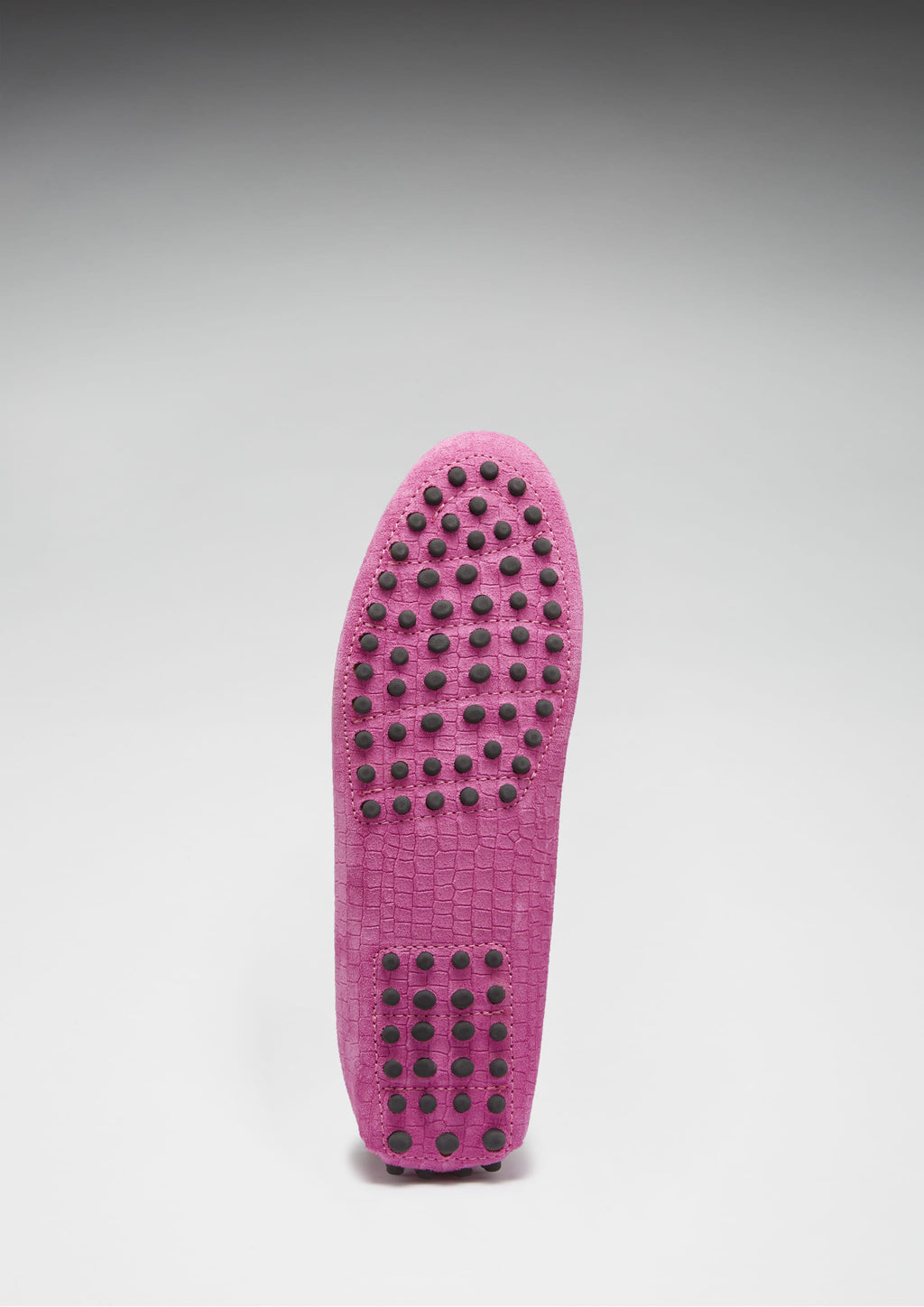 Women's Pink Suede Tasselled Driving Loafers with Gecko Print