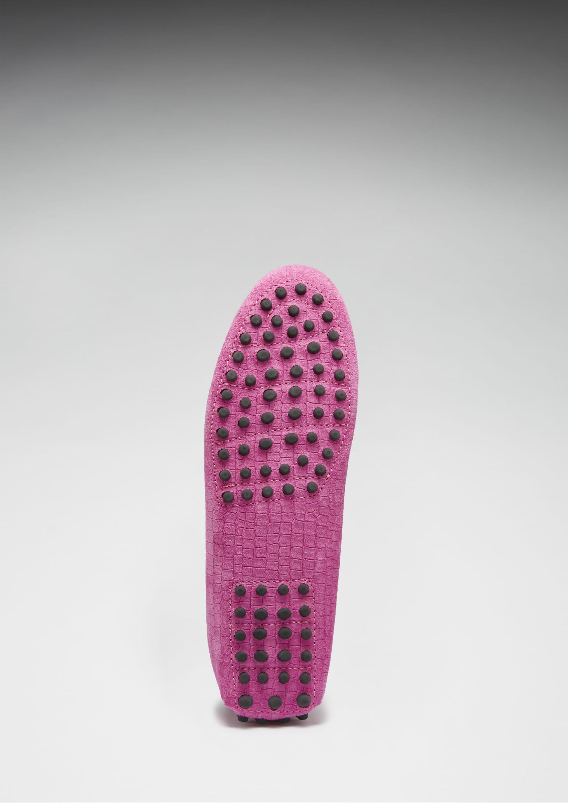 Women's Pink Suede Tasselled Driving Loafers with Gecko Print