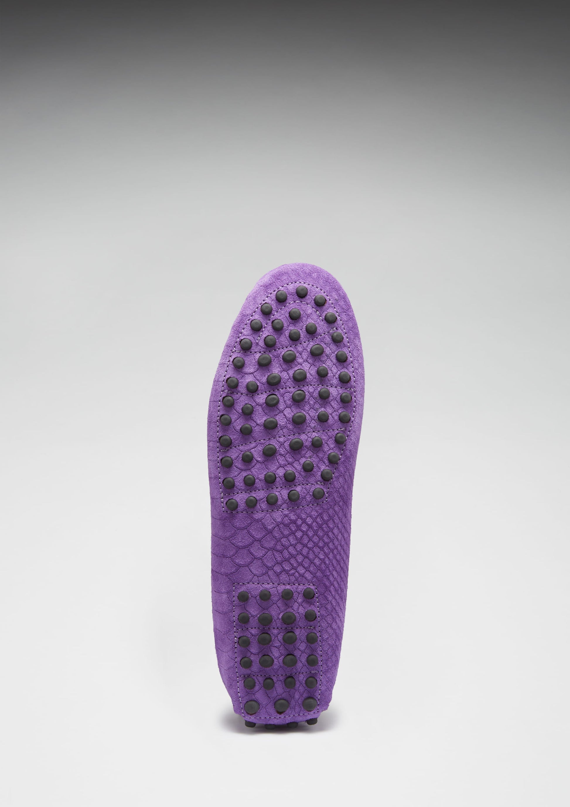 Women's Purple Tasselled Driving Loafers in Embossed Suede