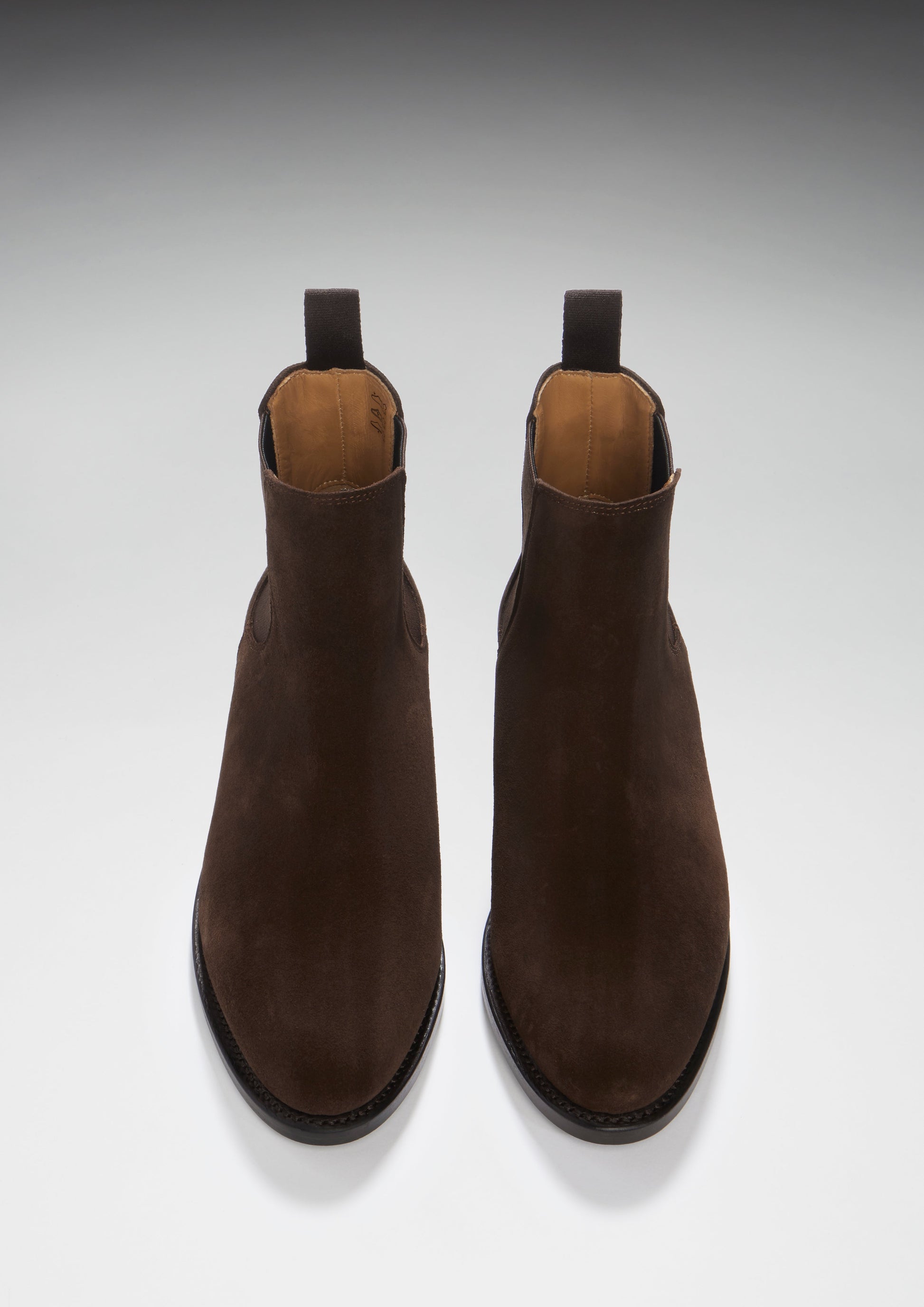 Women's Brown Suede Chelsea Boots, Welted Leather Sole