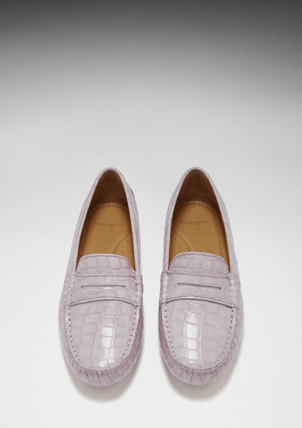 Women's Lilac Croc Print Penny Loafers