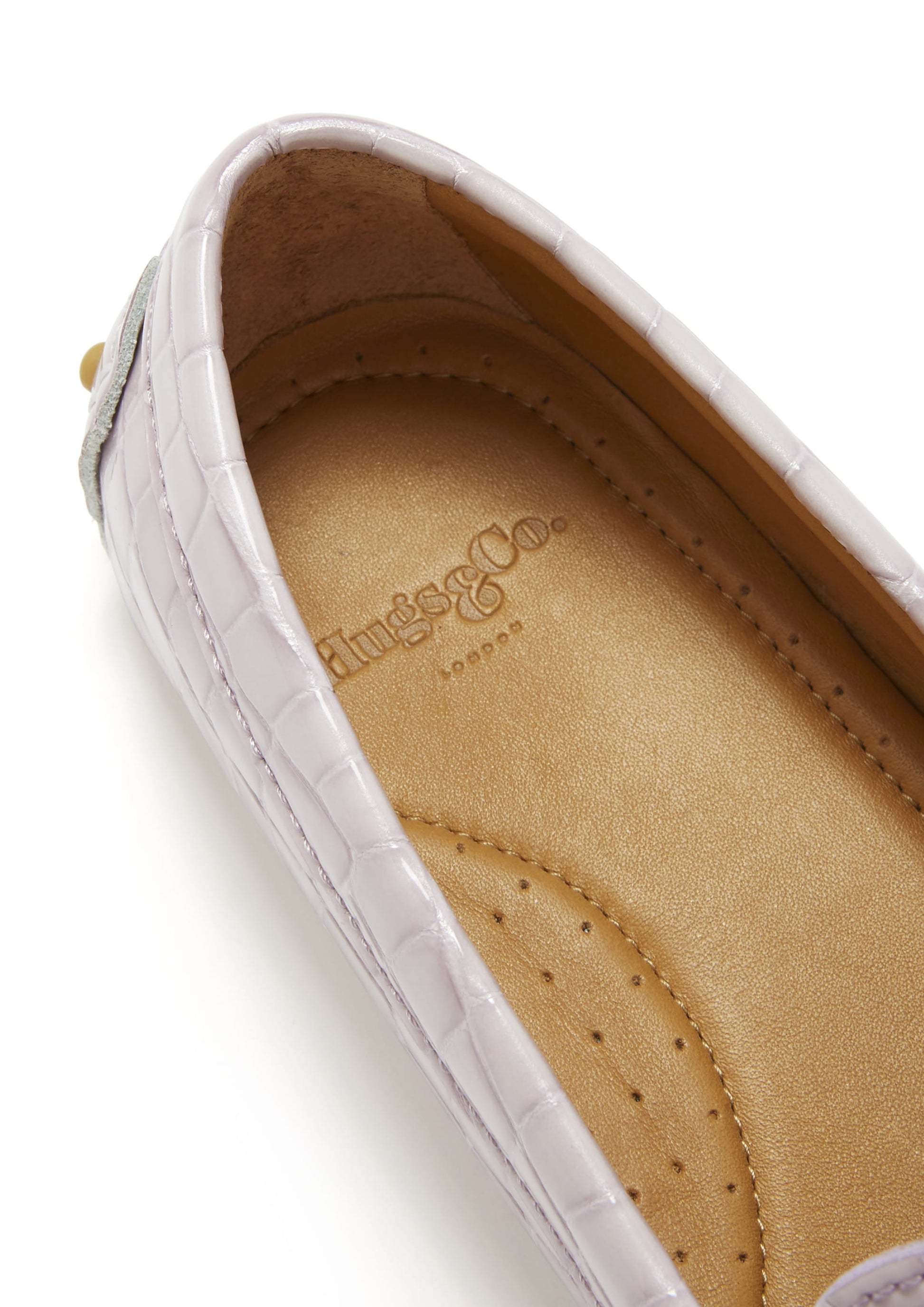 Women's Lilac Croc Print Penny Loafers