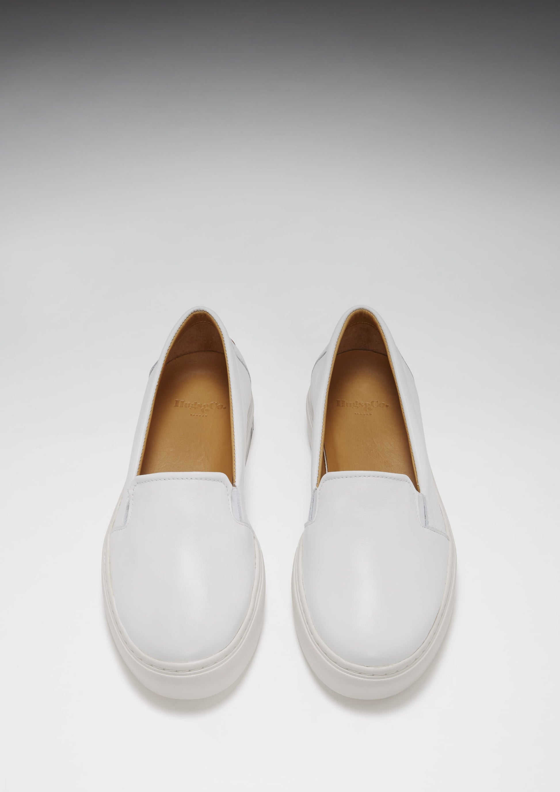 Women's White Leather Slip On Sneakers