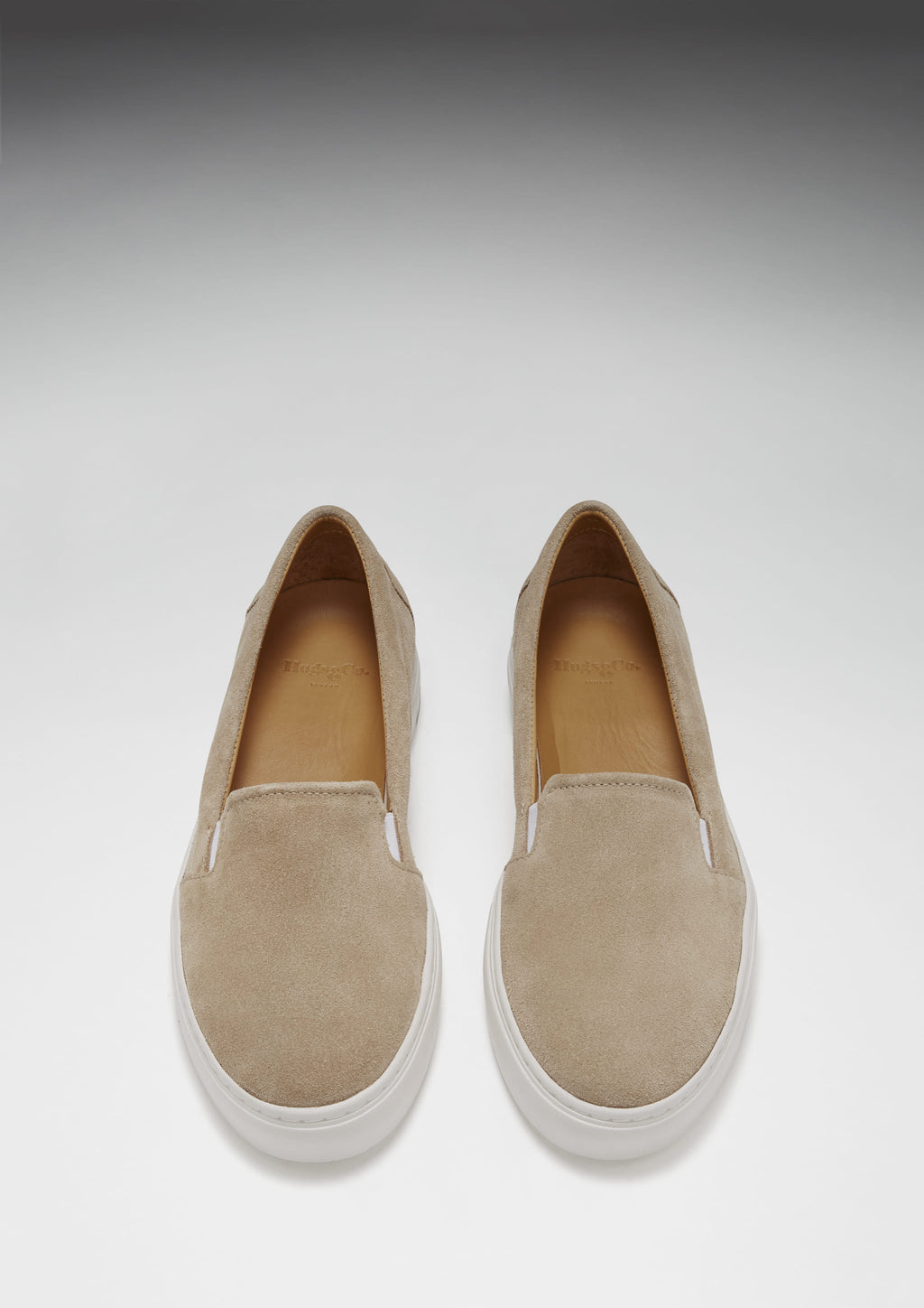 Women's Taupe Suede Slip On Sneakers