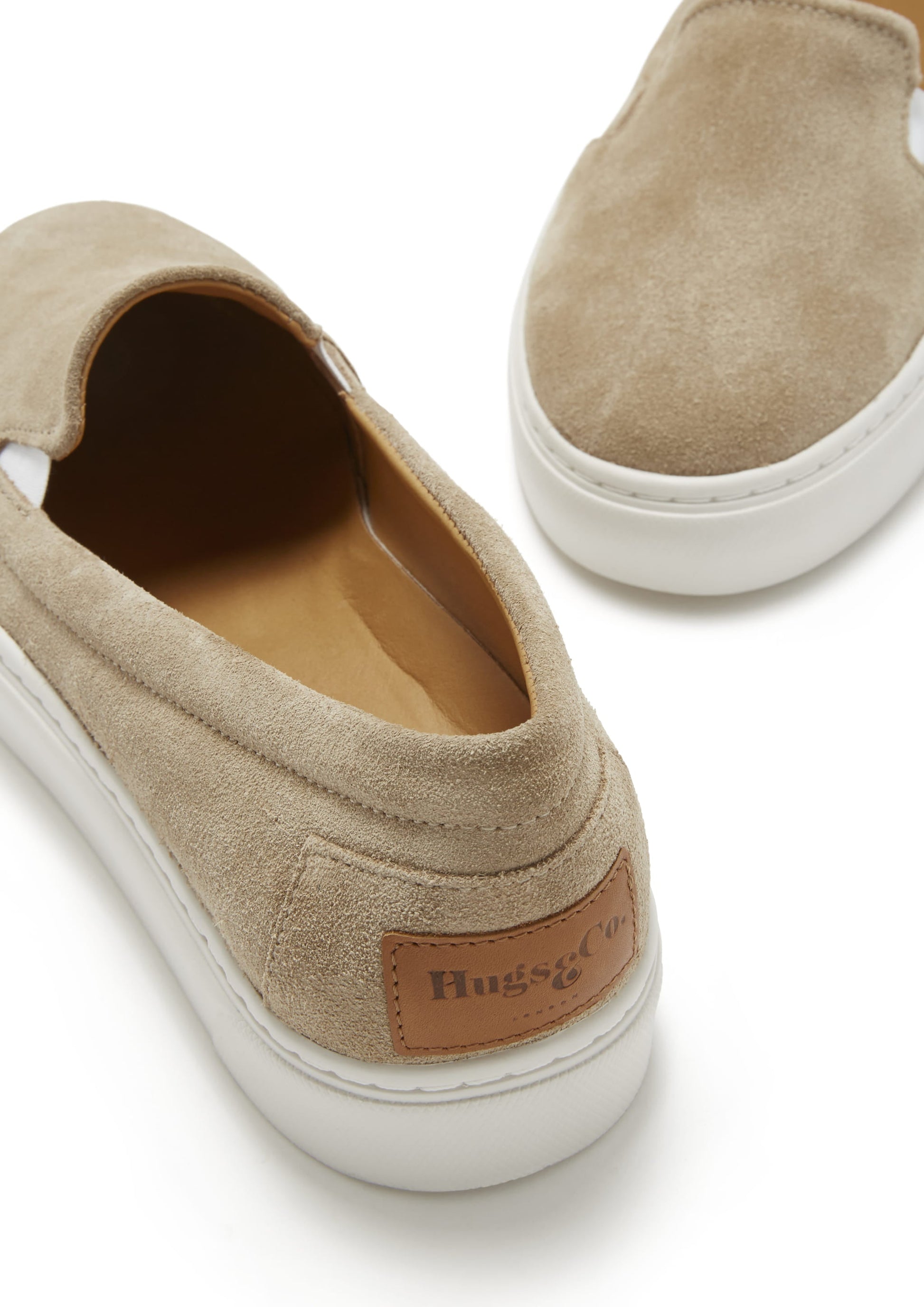 Women's Taupe Suede Slip On Sneakers