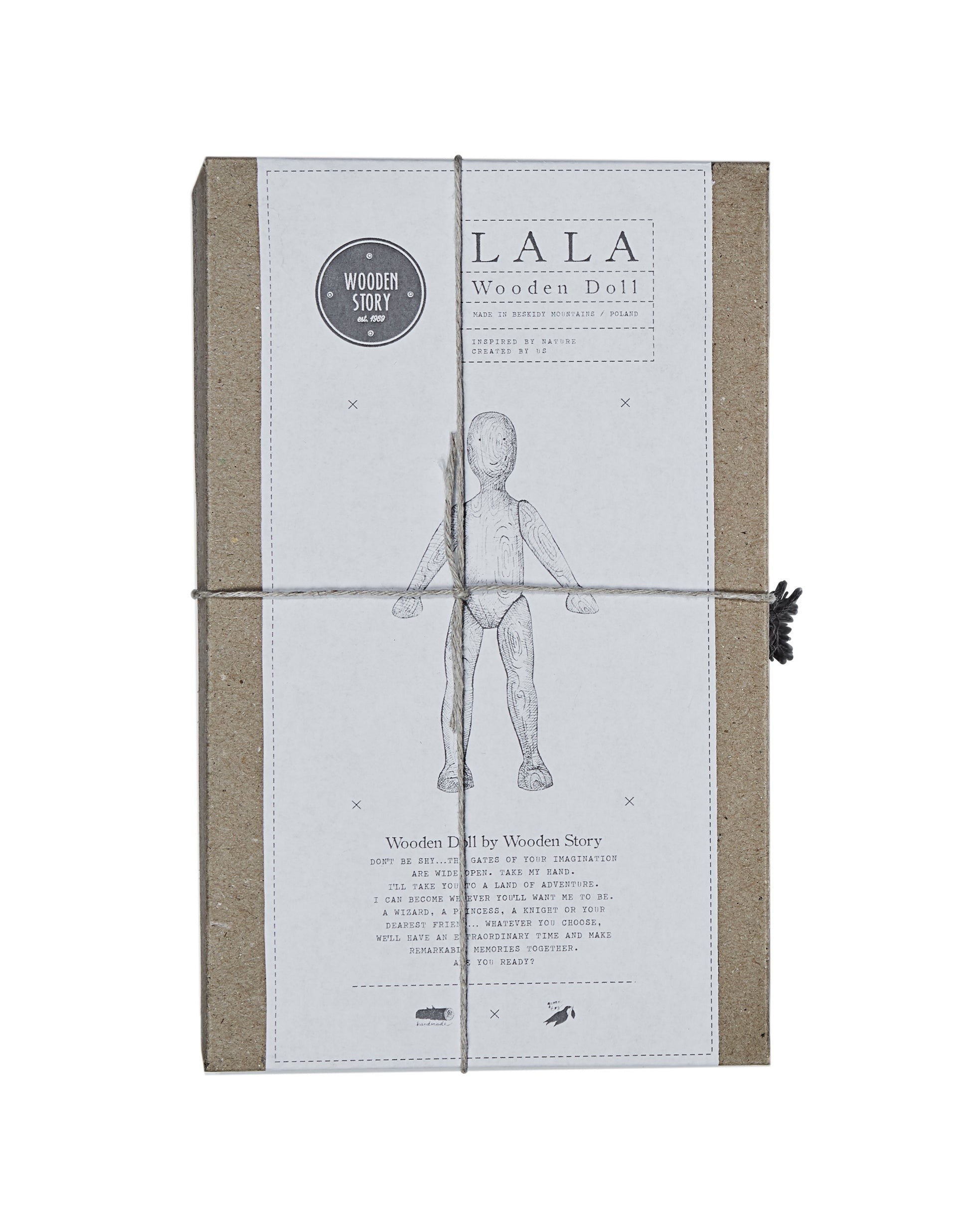 Wooden Walnut Doll with Pants by Wooden Story - Eco-Friendly & Imaginative Toy for All Ages by Wooden Story at www.brixbailey.com