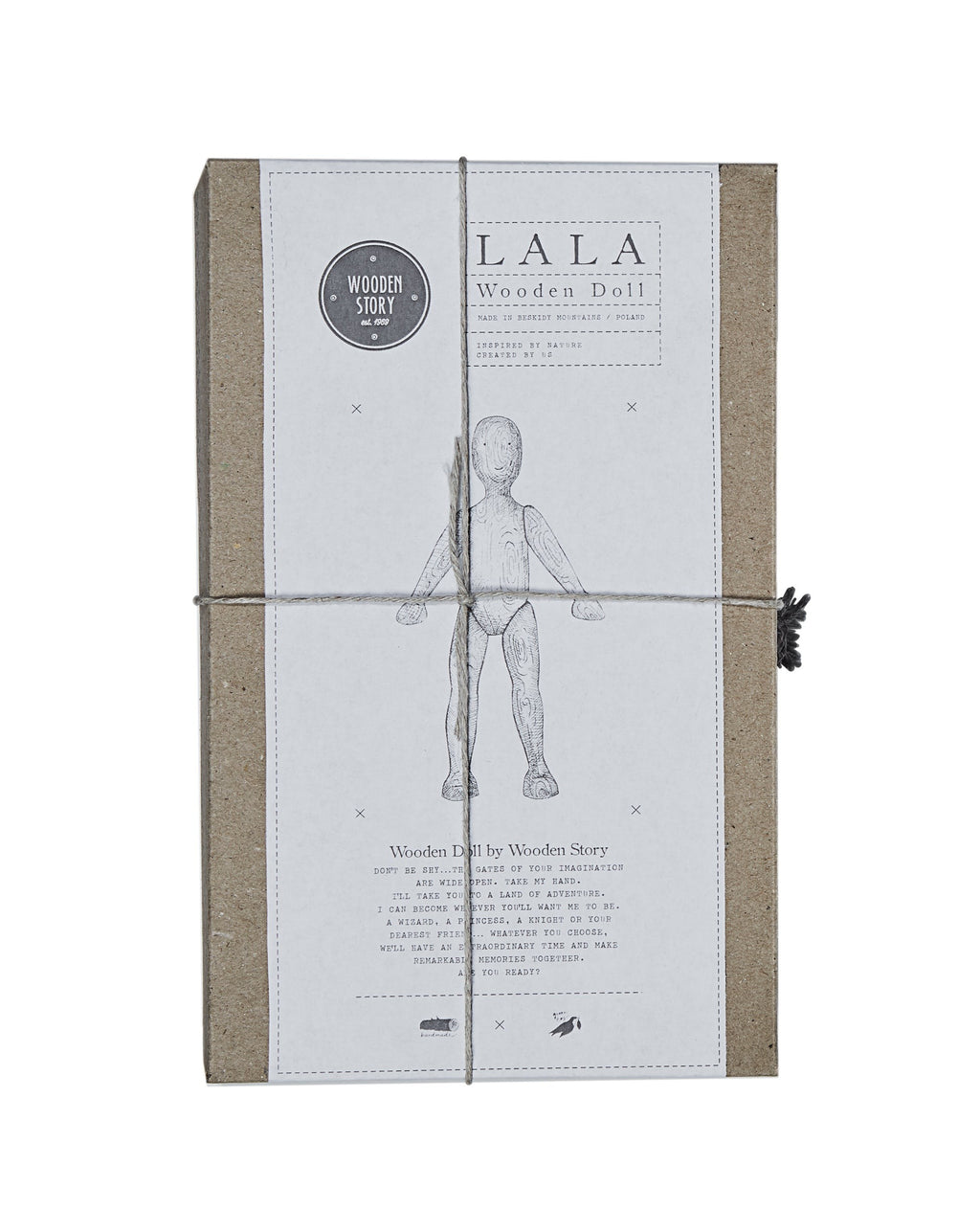 Wooden Walnut Doll with Dress by Wooden Story - Eco-Friendly & Imaginative Play Toy by Wooden Story at www.brixbailey.com