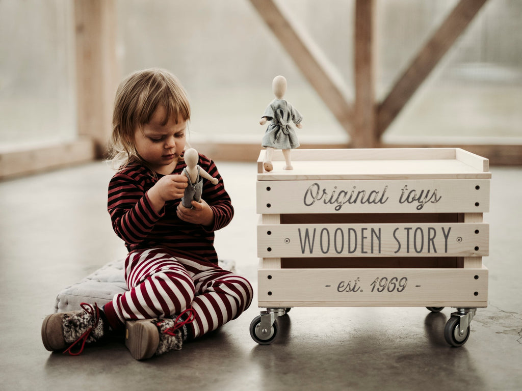 Wooden Beech Doll with Dress by Wooden Story - Eco-Friendly & Educational Toy for All Ages by Wooden Story at www.brixbailey.com