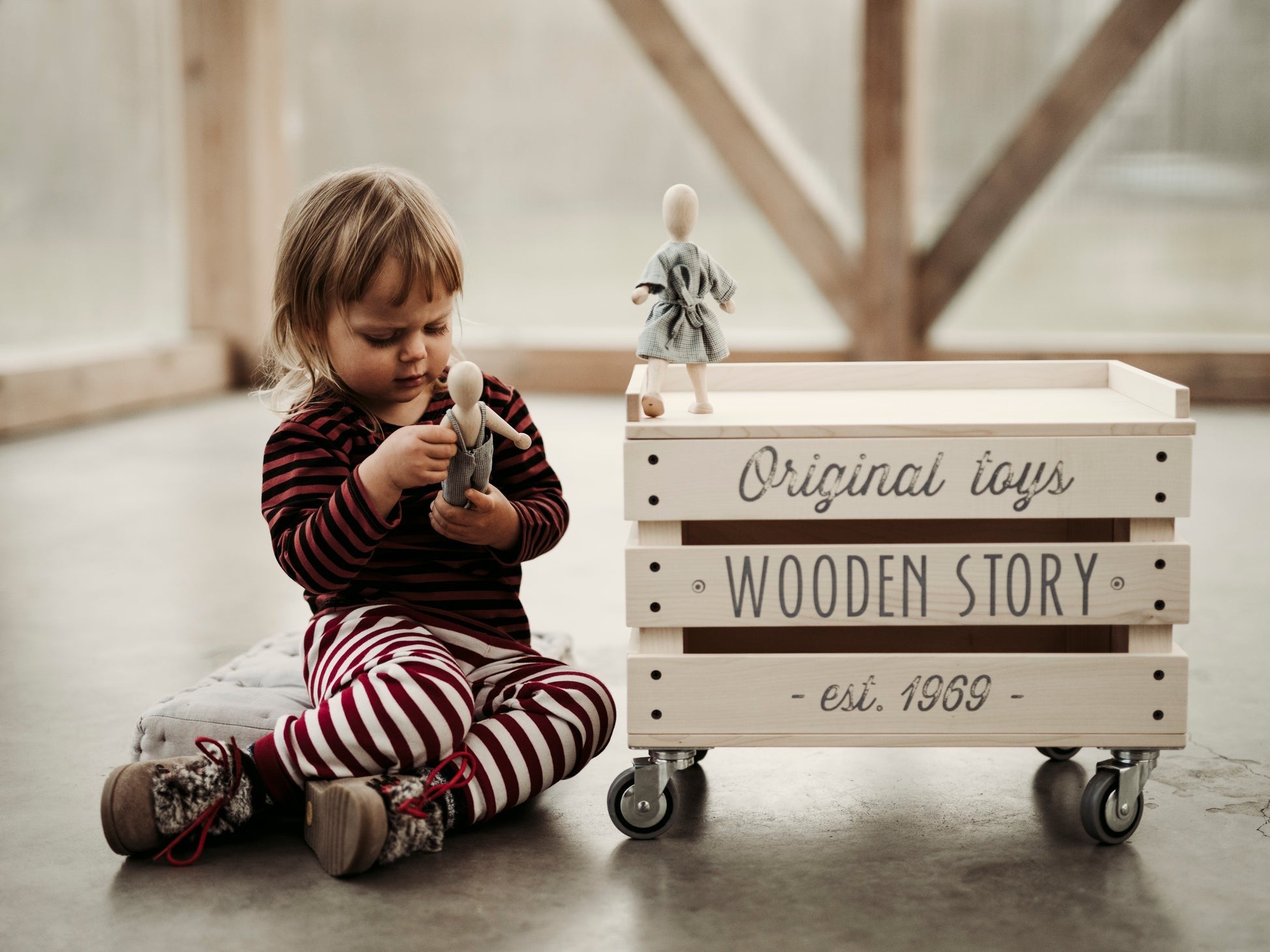 Wooden Beech Doll with Dress by Wooden Story - Eco-Friendly & Educational Toy for All Ages by Wooden Story at www.brixbailey.com