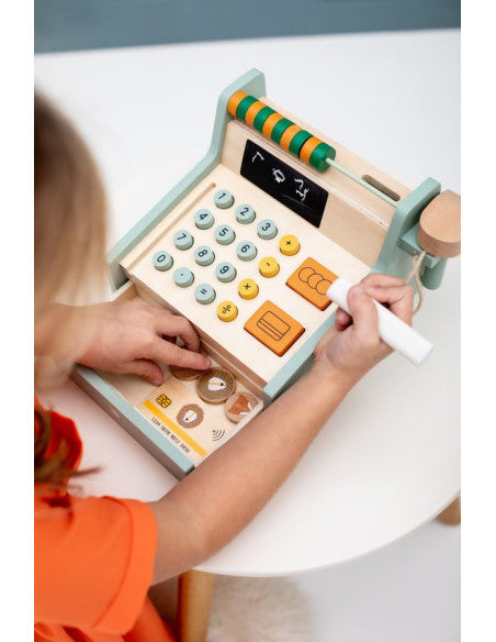 Interactive Wooden Cash Register Toy – Educational & Fun by Trixie Baby at brixbailey.com