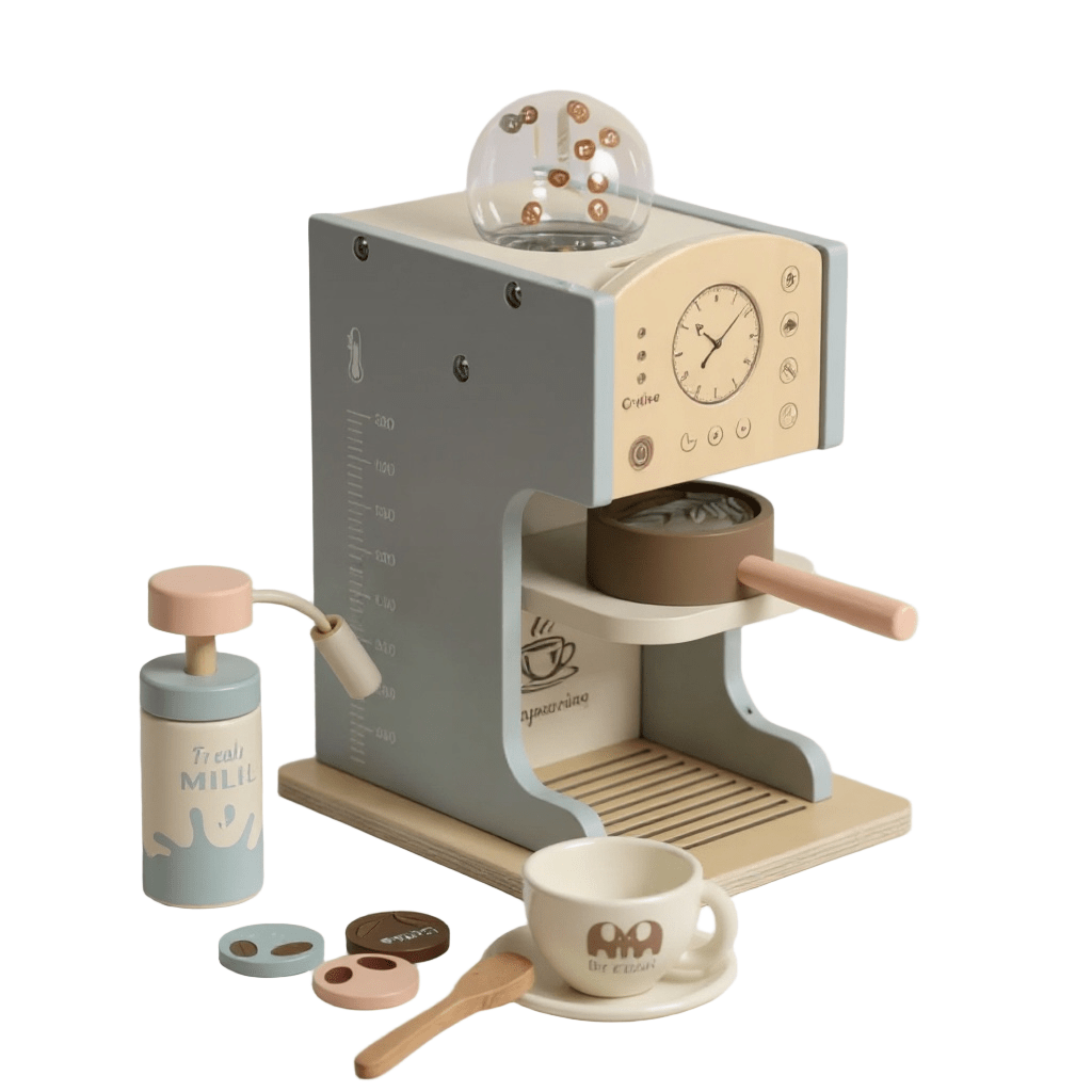 Wooden Coffee Maker Toy Set in Blue