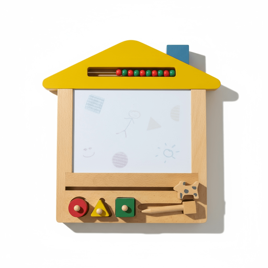 Wooden Magnetic Drawing Board with Shapes