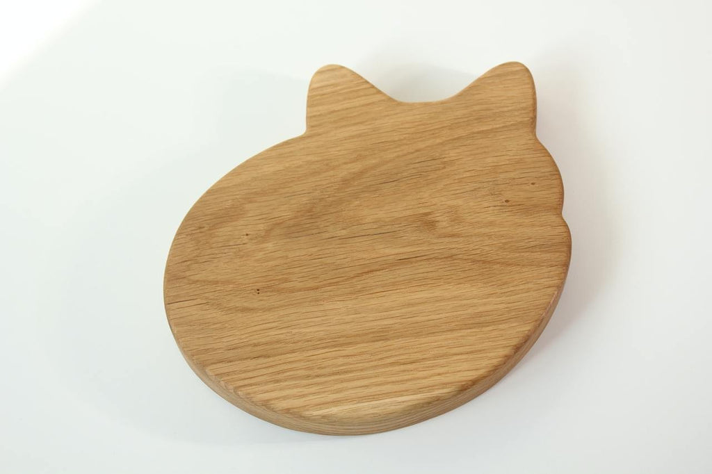 handmade wooden fox plate for kids with 3 food sections, natural oak, smooth polished surface, functional design