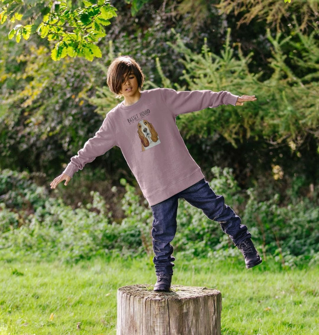 Basset Hound Child's Sweatshirt: Cozy Guilt Trip, Now in Sweatshirt Form!