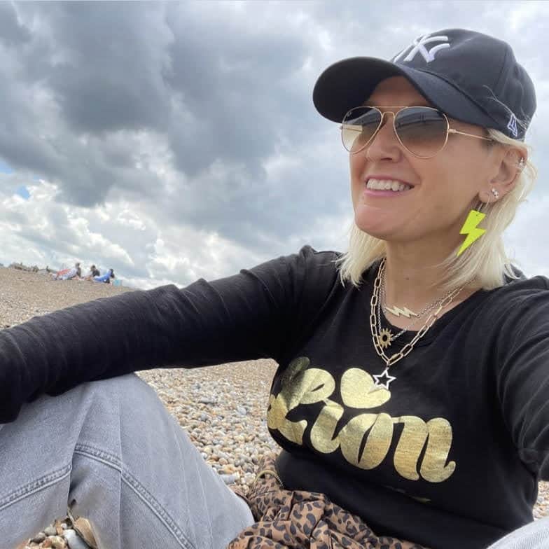 Yellow neon cork lightning bolt earrings