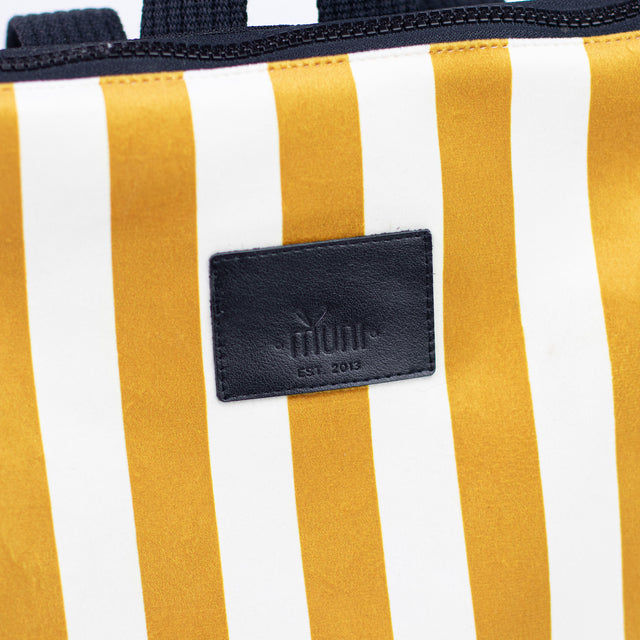 Striped Mustard Kids Backpack – Bold, Functional & Stylish by Muni at brixbailey.com